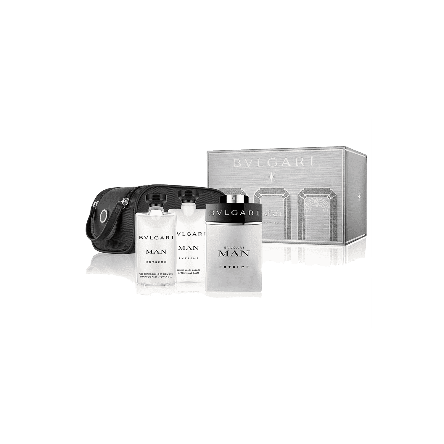 Bvlgari | Bvlgari Man Extreme Gift Set: Eau de Toilette100ml, After Shave Balm 75ml, Shampoo and Shower Gel 75ml (4 Pcs)