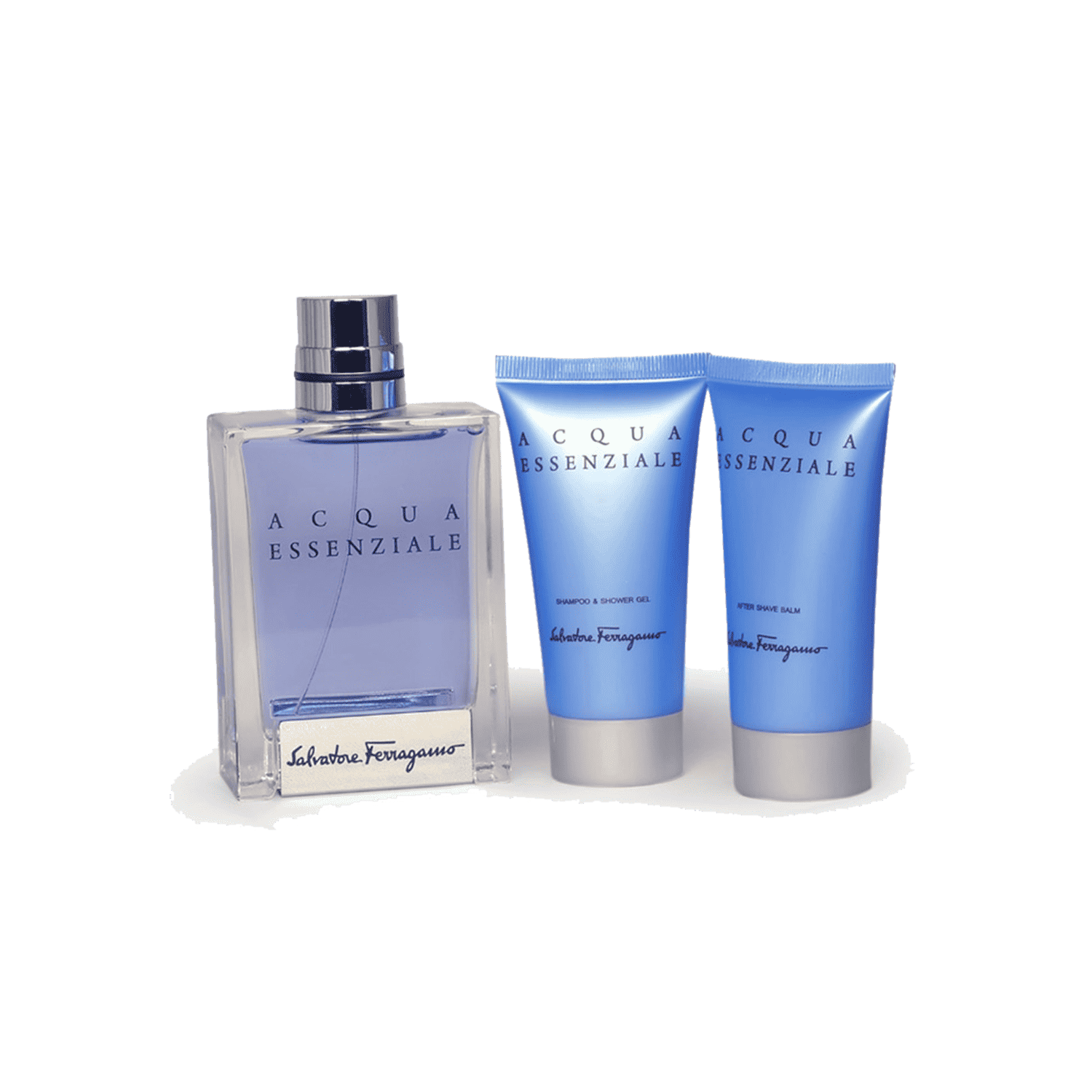 Salvatore Ferragamo | Salvatore Ferragamo Acqua Essenziale Set: Eau de Toilette100ml, Shampoo and Shower Gel 50ml, After Shave Balm 50ml - 4 Pcs