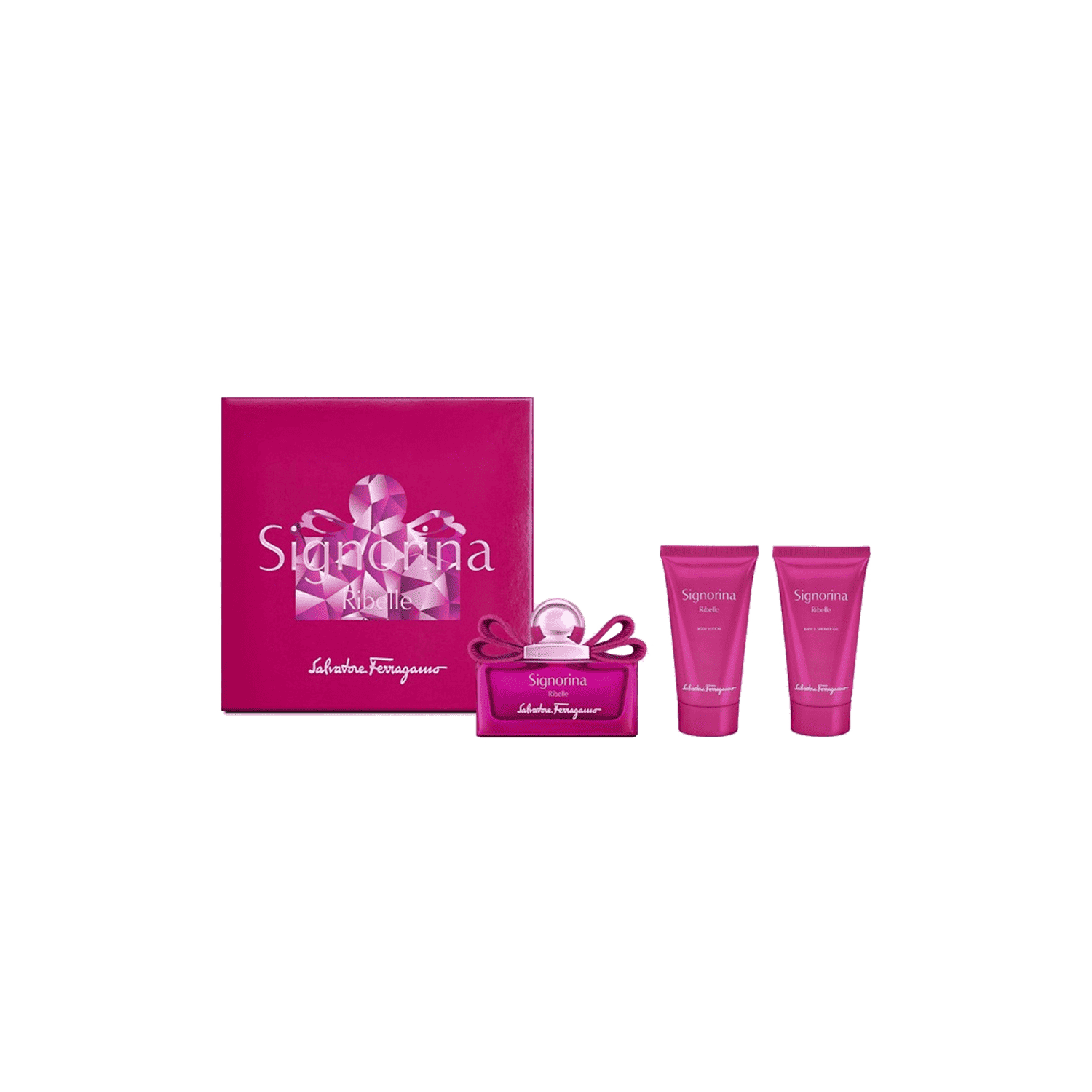 Salvatore Ferragamo | Salvatore Ferragamo Signorina Ribelle Kit : Eau de Parfum, Body Lotion, Bath and Shower Gel (3 pcs)
