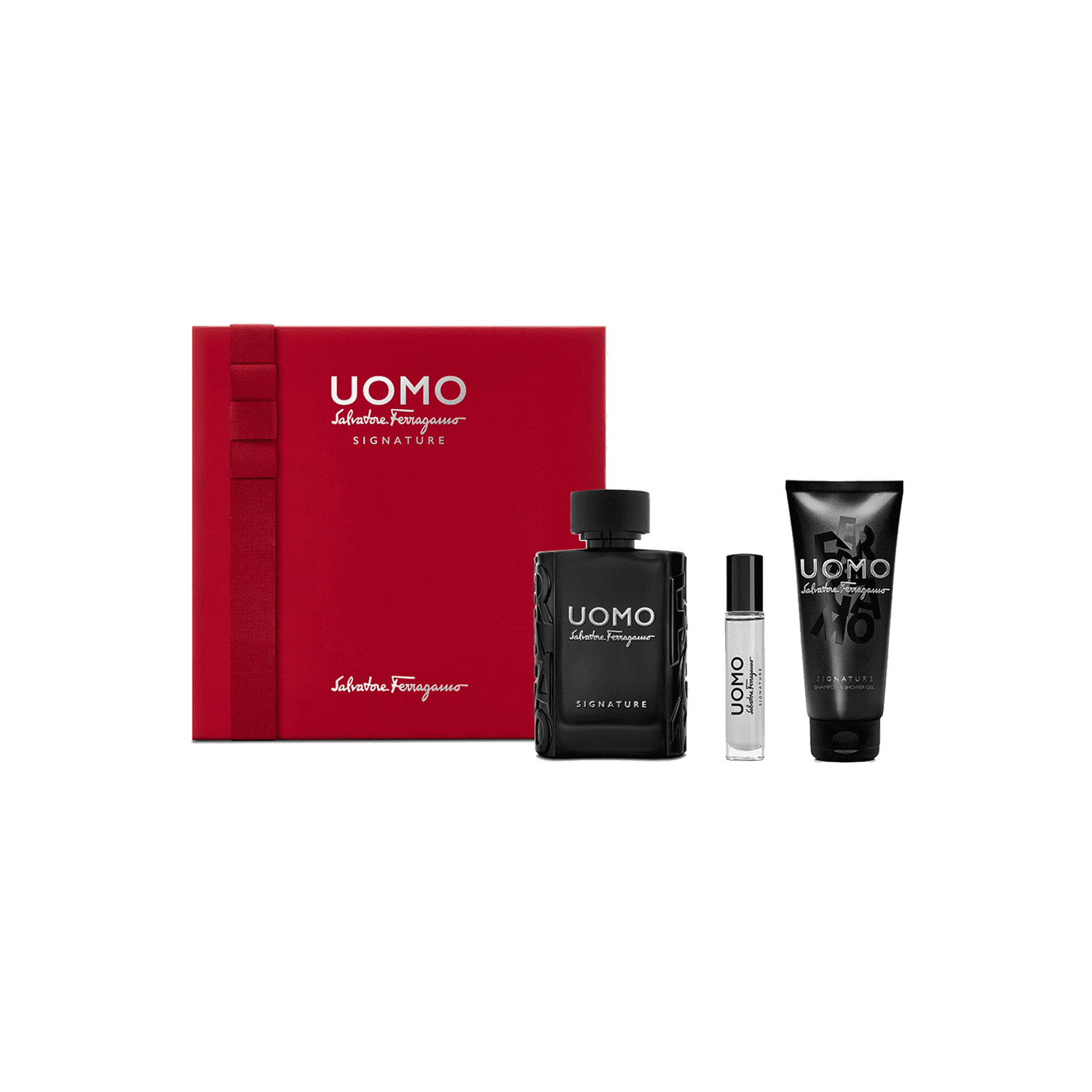 Salvatore Ferragamo | Salvatore Ferragamo Uomo Signature Eau de Parfum Holiday Kit: Eau De Parfum 100ml, 100ml Shampoo Shower Gel, 10ml P.Sp - 3 Pcs