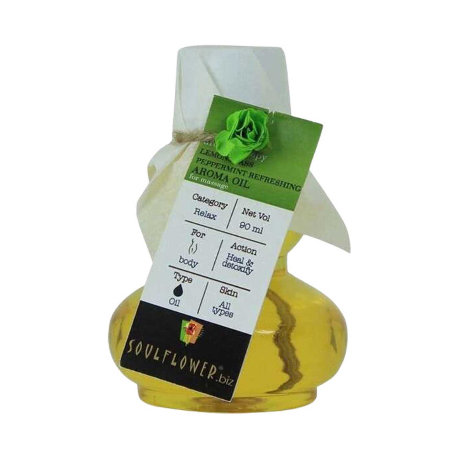 Soulflower | Soulflower Lemongrass Peppermint Refreshing Aroma Massage Oil - (90ml)