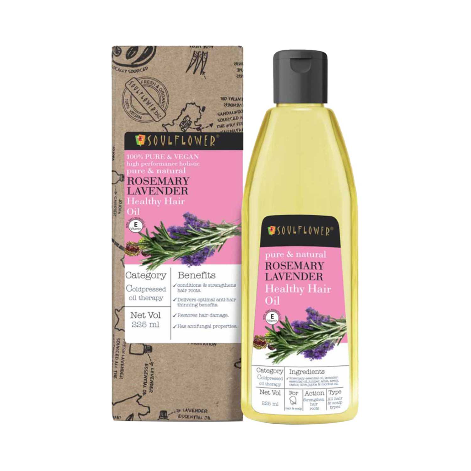 Soulflower | Soulflower Rosemary Lavender Healthy Hair Oil - (225ml)