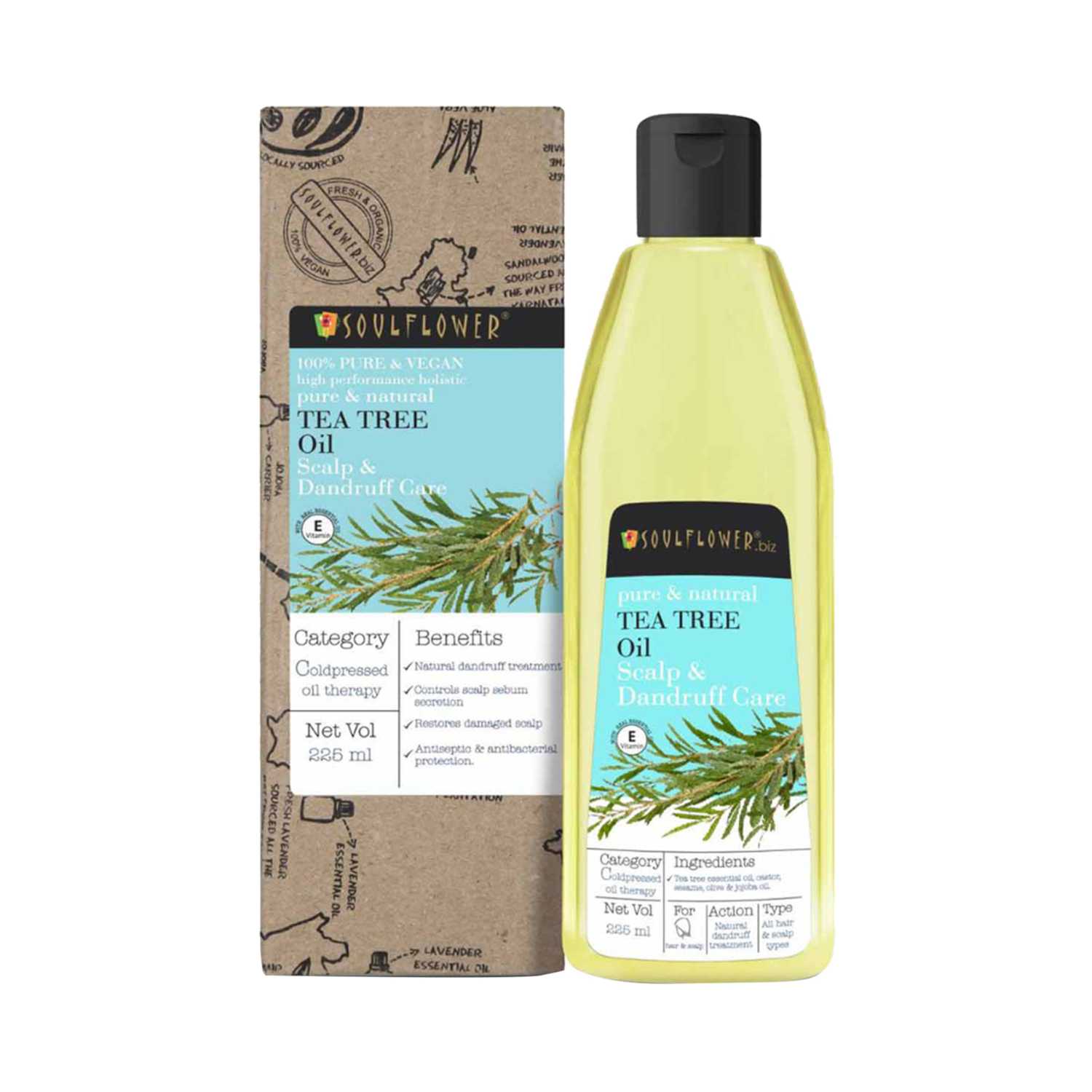 Soulflower | Soulflower Tea Tree Anti Dandruff Hair Oil - (225ml)
