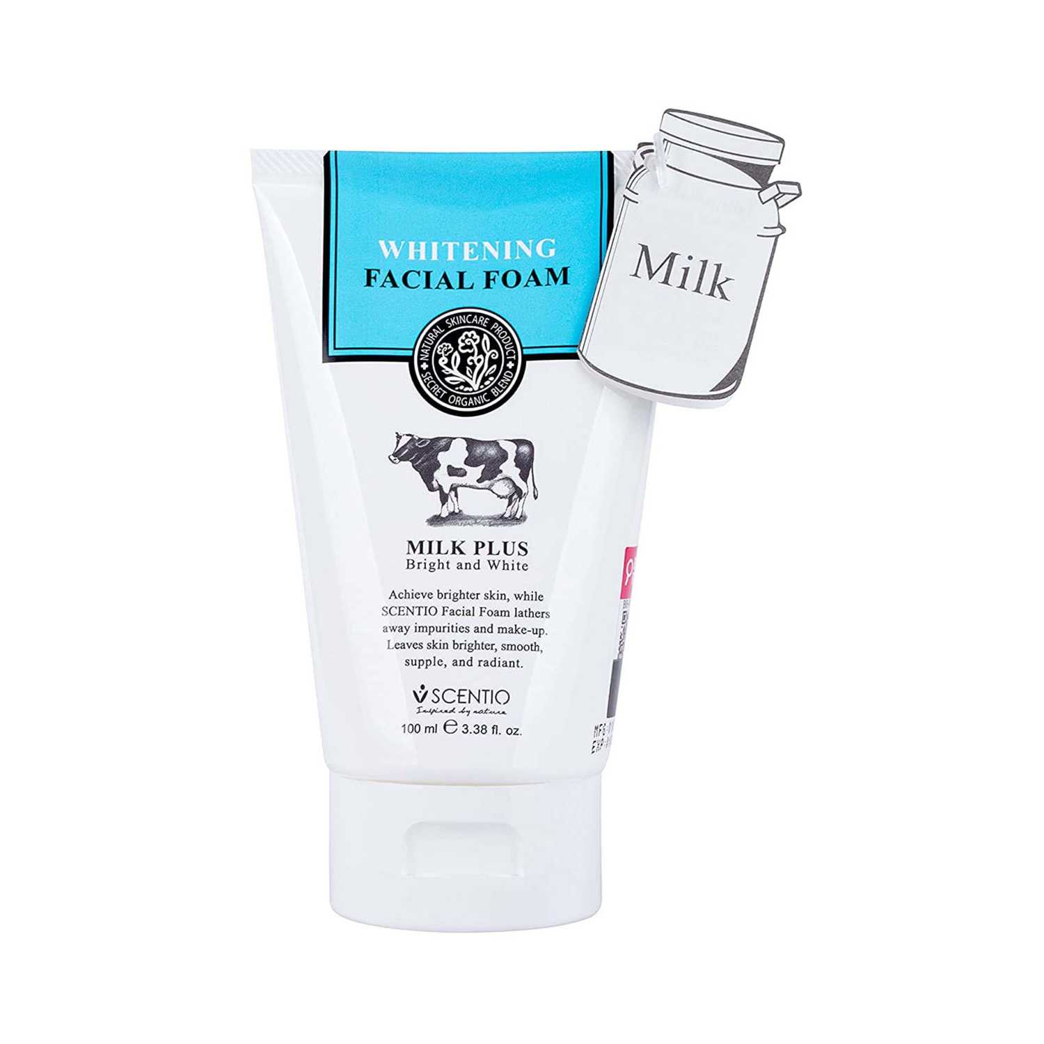 SCENTIO | SCENTIO Whitening Milk Plus Organic Bright & White Facial Foam (100ml)