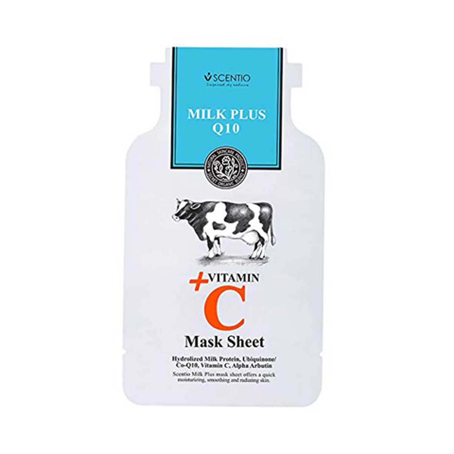 SCENTIO | SCENTIO Milk Plus Q10 Plus Vitamin C Organic Sheet Mask (25ml)