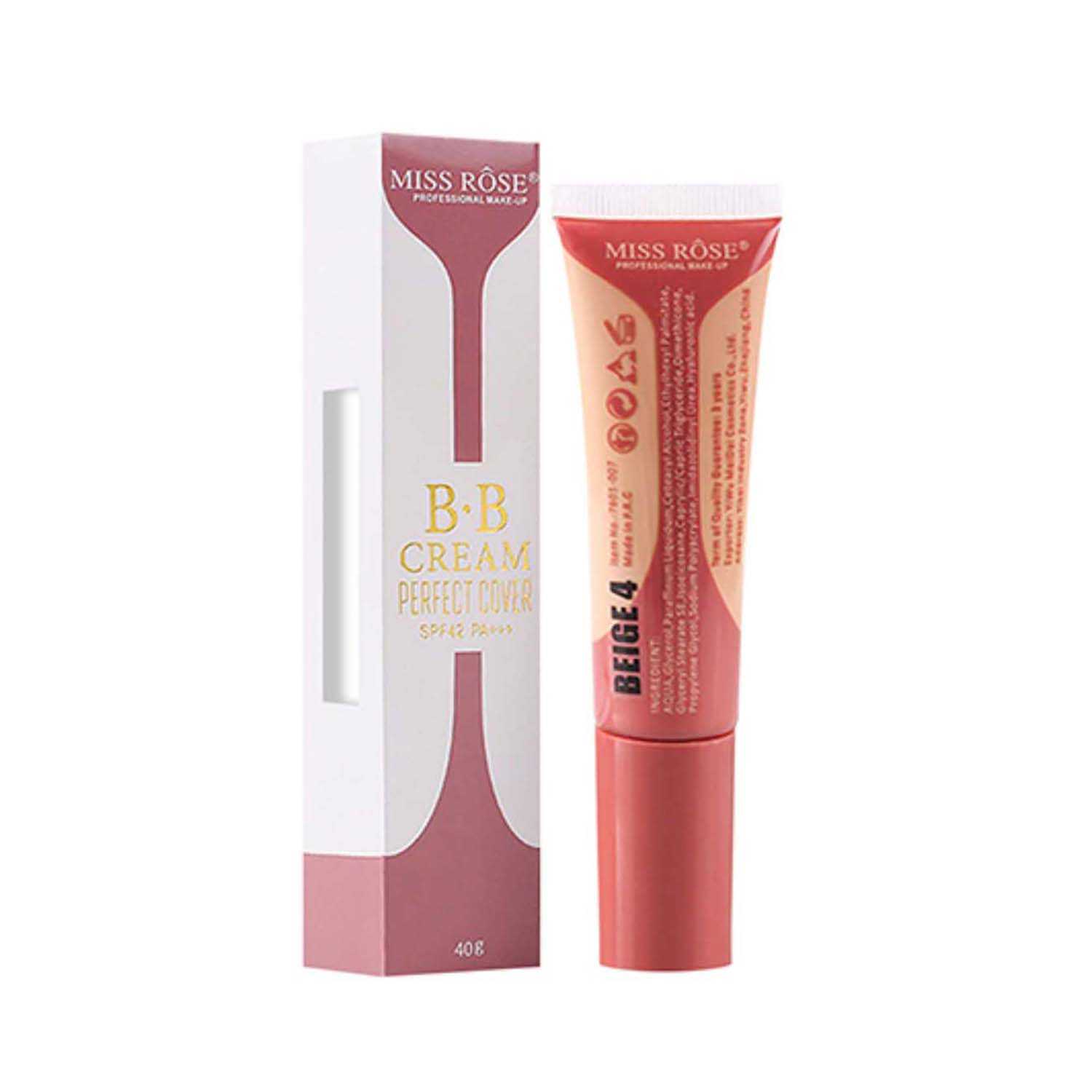 Miss Rose | Miss Rose Perfect Cover Foundation BB Cream SPF 42 - 04 Beige (40g)