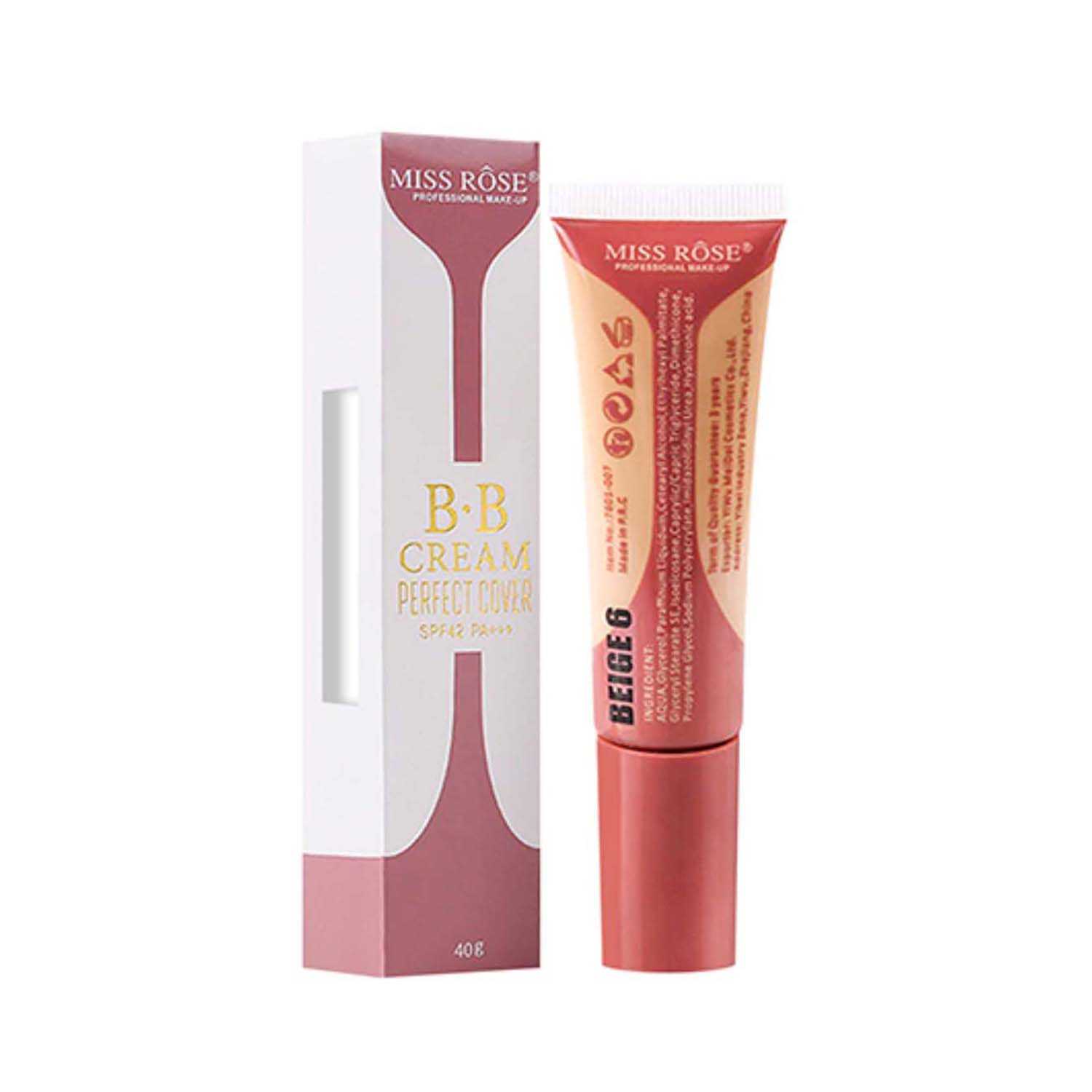 Miss Rose | Miss Rose Perfect Cover Foundation BB Cream SPF 42 - 06 Beige (40g)