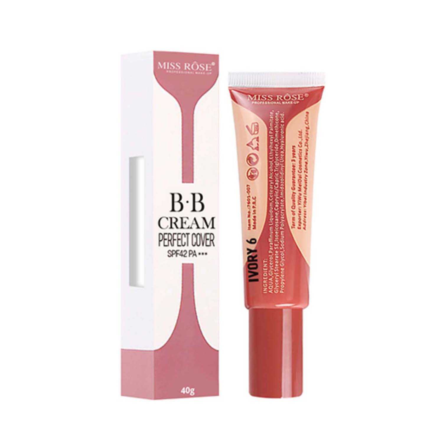 Miss Rose | Miss Rose Perfect Cover Foundation BB Cream SPF 42 - Ivory (40g)