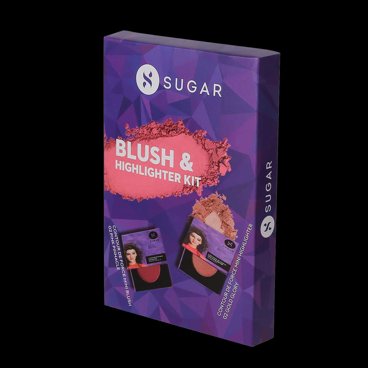 SUGAR Cosmetics | Sugar Contour De Force & Blush Kit : 02 Pink Pinnacle, 02 Gold Glory (2 Pcs)