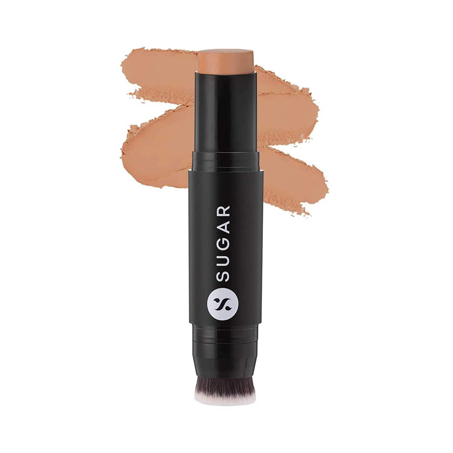 SUGAR Cosmetics | Sugar Ace Of Face Foundation Stick With Inbuilt Brush - 57 Romano (Medium Deep, Olive Undertone) (12g)