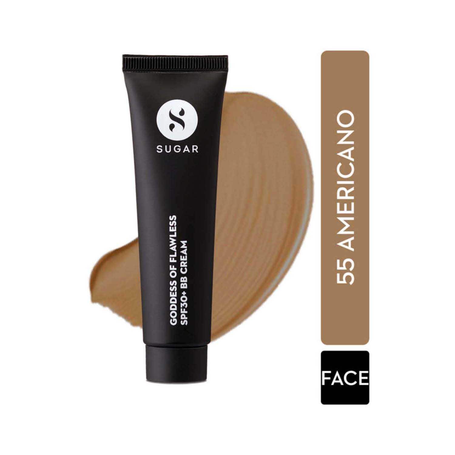 SUGAR Cosmetics | Sugar Goddess Of Flawless SPF 30+ BB Cream - 55 Americano (Medium Deep) (25ml)