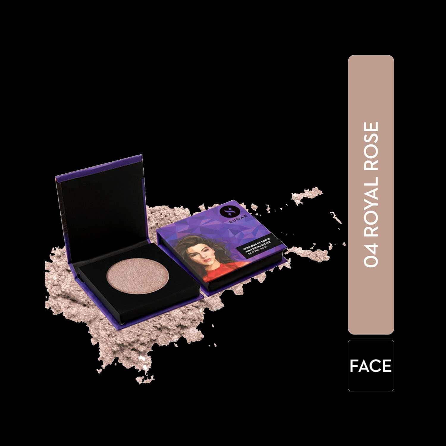 SUGAR Cosmetics | Sugar Contour De Force Mini Highlighter - 04 Royal Rose (Rosey Taupe) (4g)