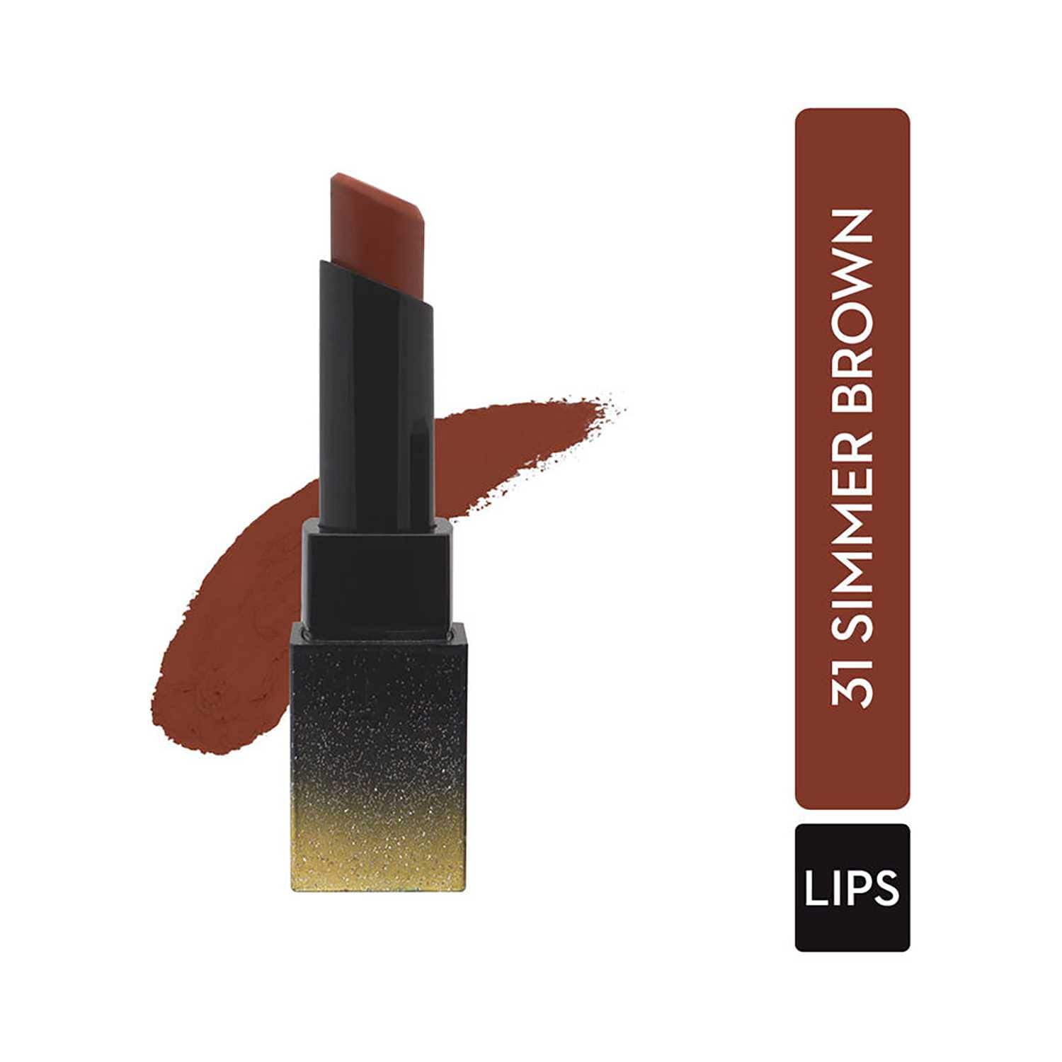 SUGAR Cosmetics | Sugar Nothing Else Matter Longwear Lipstick - 31 Simmer Brown (Milk Chocolate Brown/ Almond Brown) (3.5g)