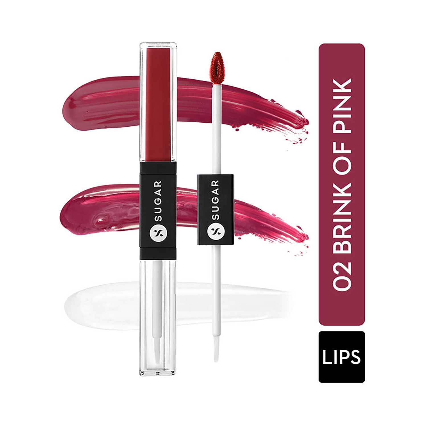 SUGAR Cosmetics | Sugar Smudge Me Not Lip Duo - 02 Brink of Pink (Plum Rose) (3.5ml)
