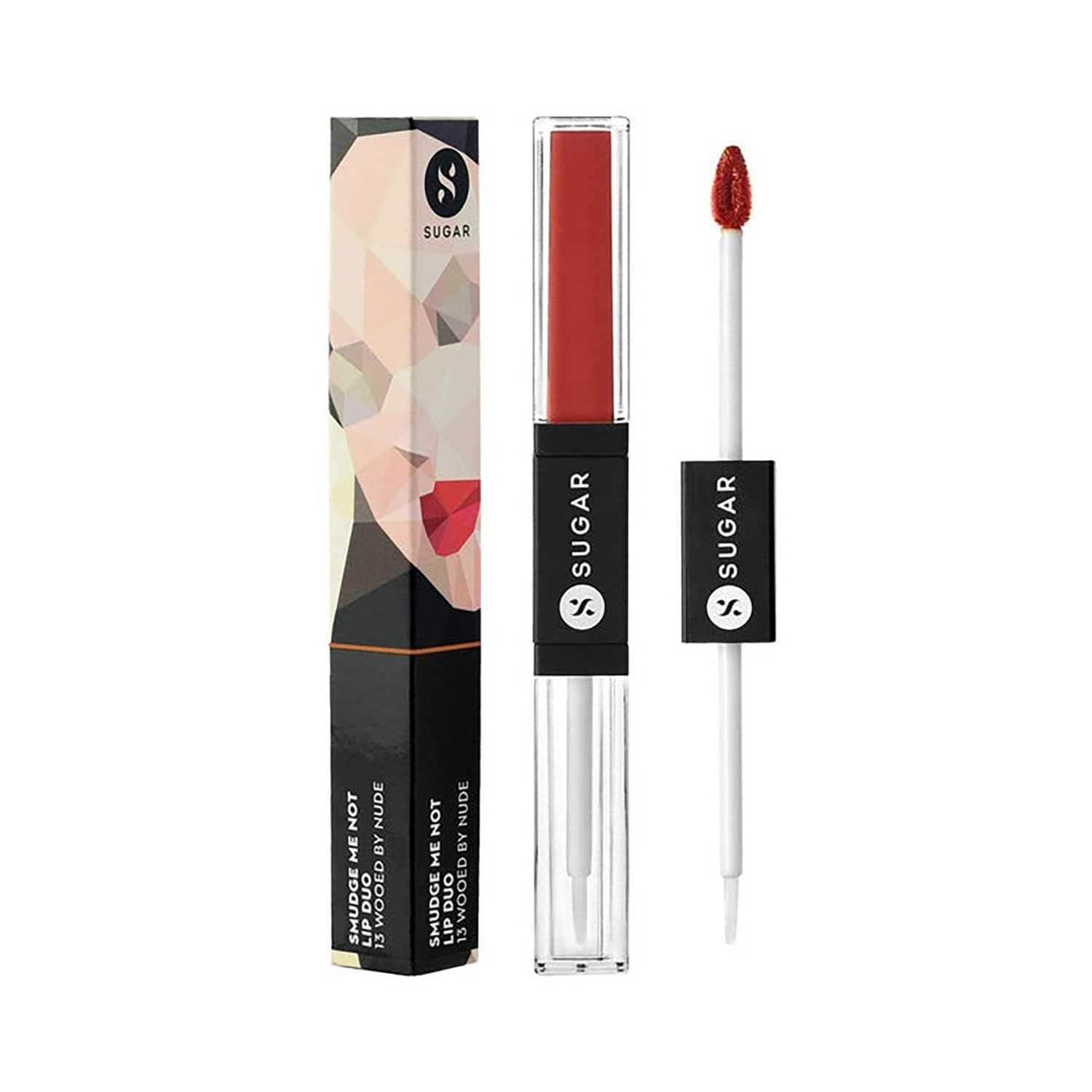 SUGAR Cosmetics | Sugar Smudge Me Not Lip Duo - 13 Wooed By Nude (Peach Nude) (3.5ml)