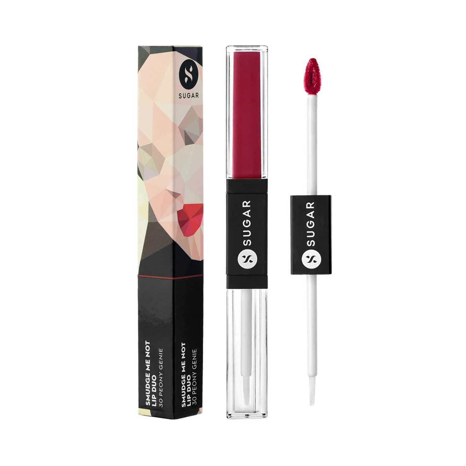 SUGAR Cosmetics | Sugar Smudge Me Not Lip Duo - 30 Peony Genie (Medium Pink) (3.5ml)