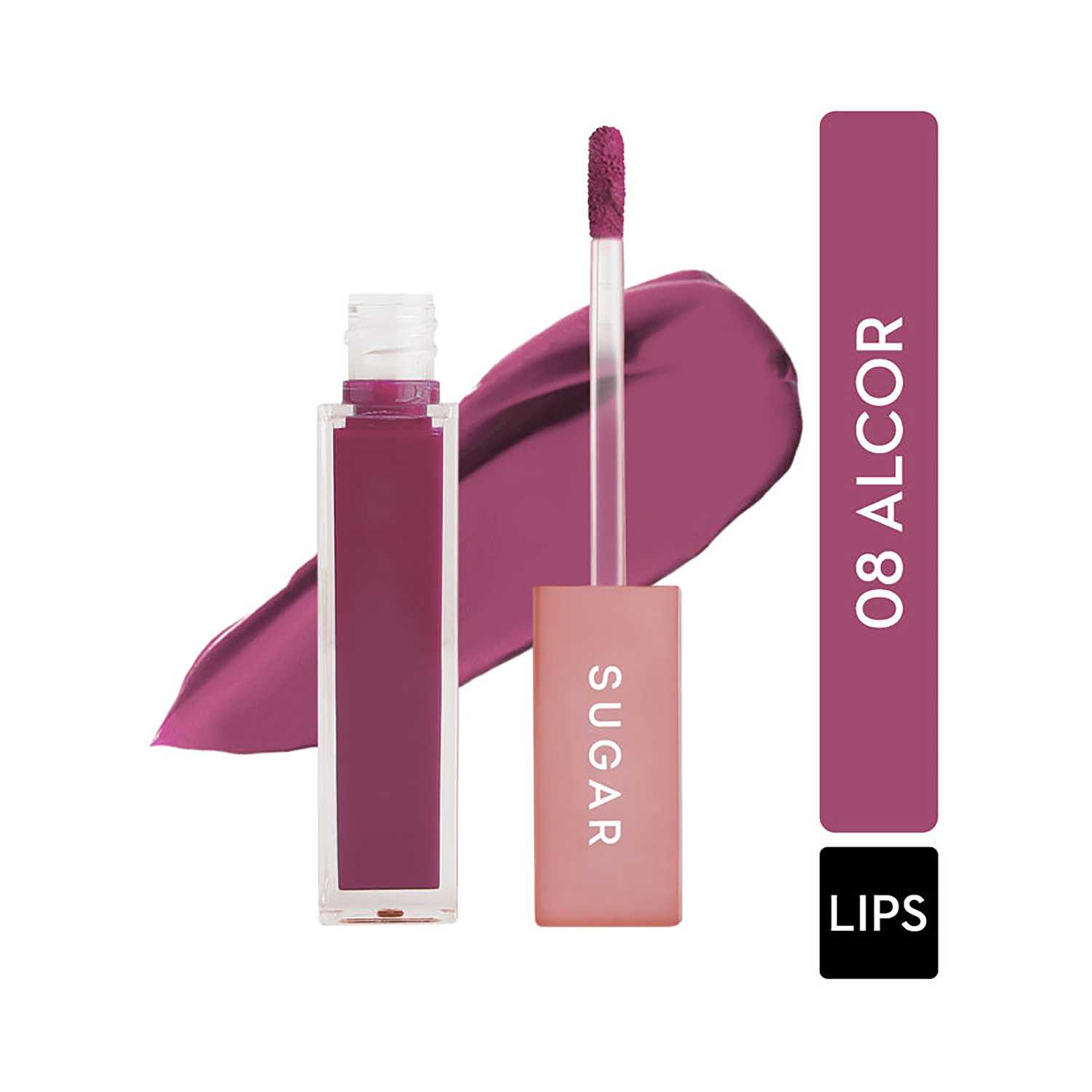 SUGAR Cosmetics | Sugar Mettle Liquid Lipstick - 08 Alcor (Warm Plum) (7ml)