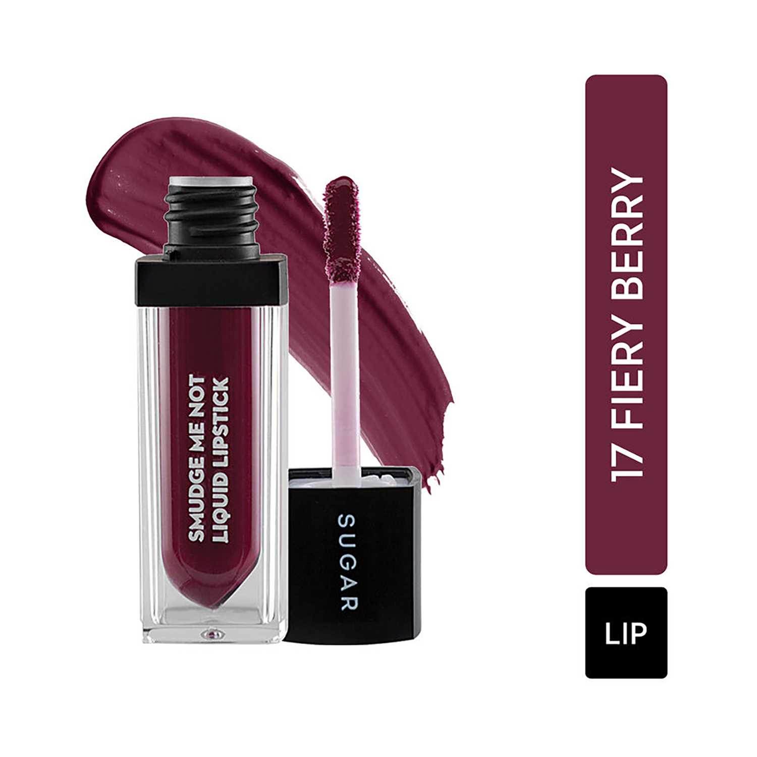 SUGAR Cosmetics | Sugar Smudge Me Not Liquid Lipstick - 17 Fiery Berry (Marsala) (4.5ml)
