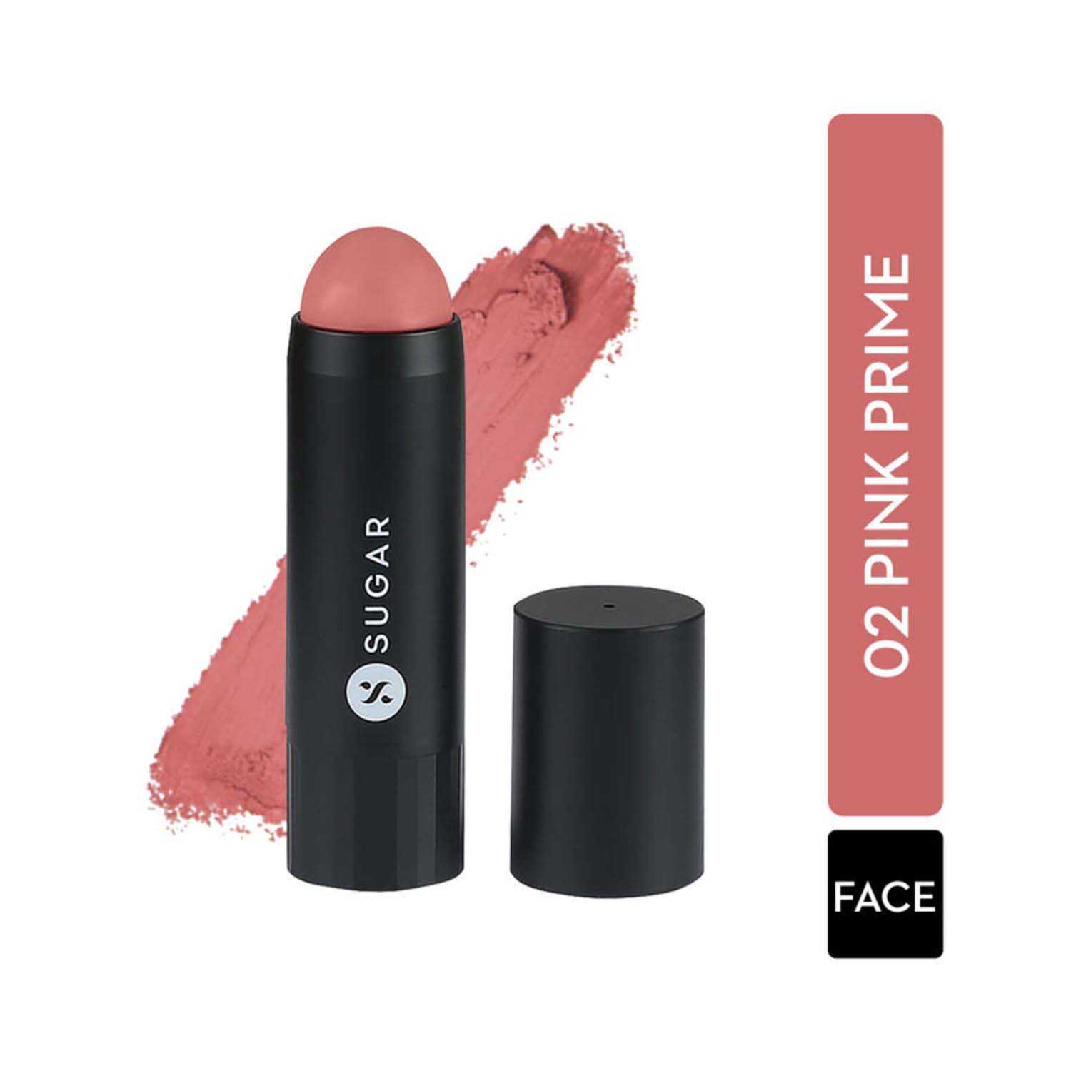 SUGAR Cosmetics | Sugar Face Fwd Blush Stick - 02 Pink Prime (Rose Pink) (7g)