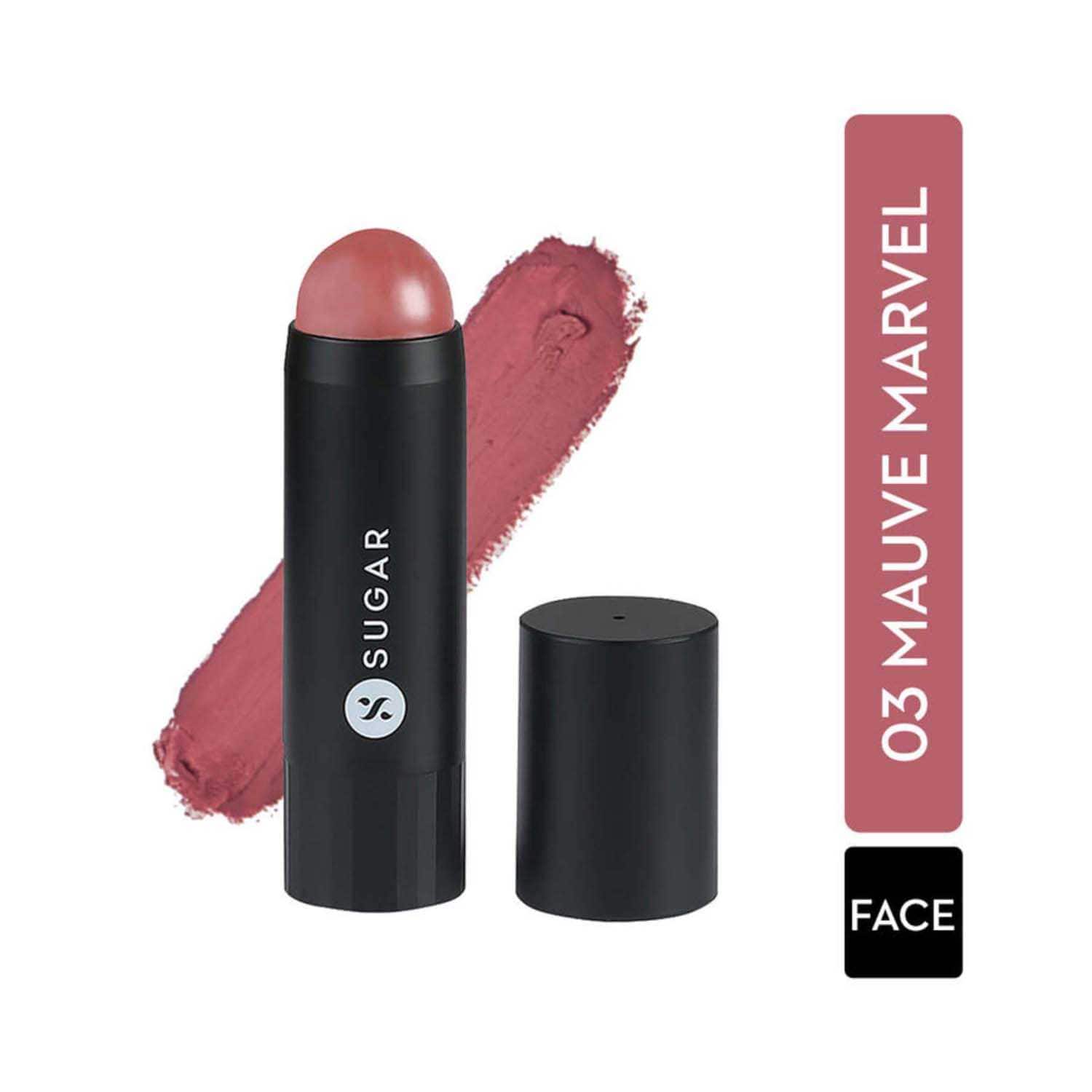 SUGAR Cosmetics | Sugar Face Fwd Blush Stick - 03 Mauve Marvel (Plum) (7g)