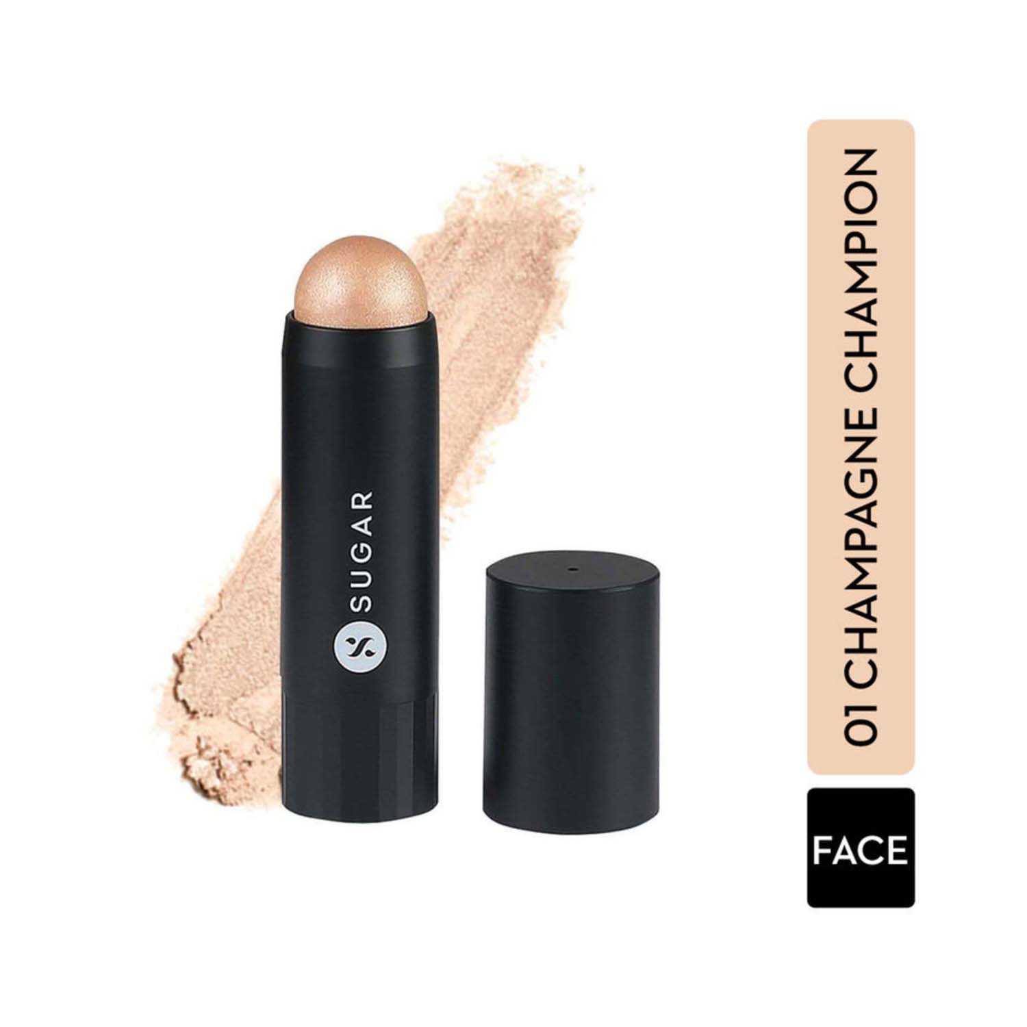 SUGAR Cosmetics | Sugar Face Fwd Highlighter Stick - 01 Champagne Champion (Champagne Gold) (7.5g)