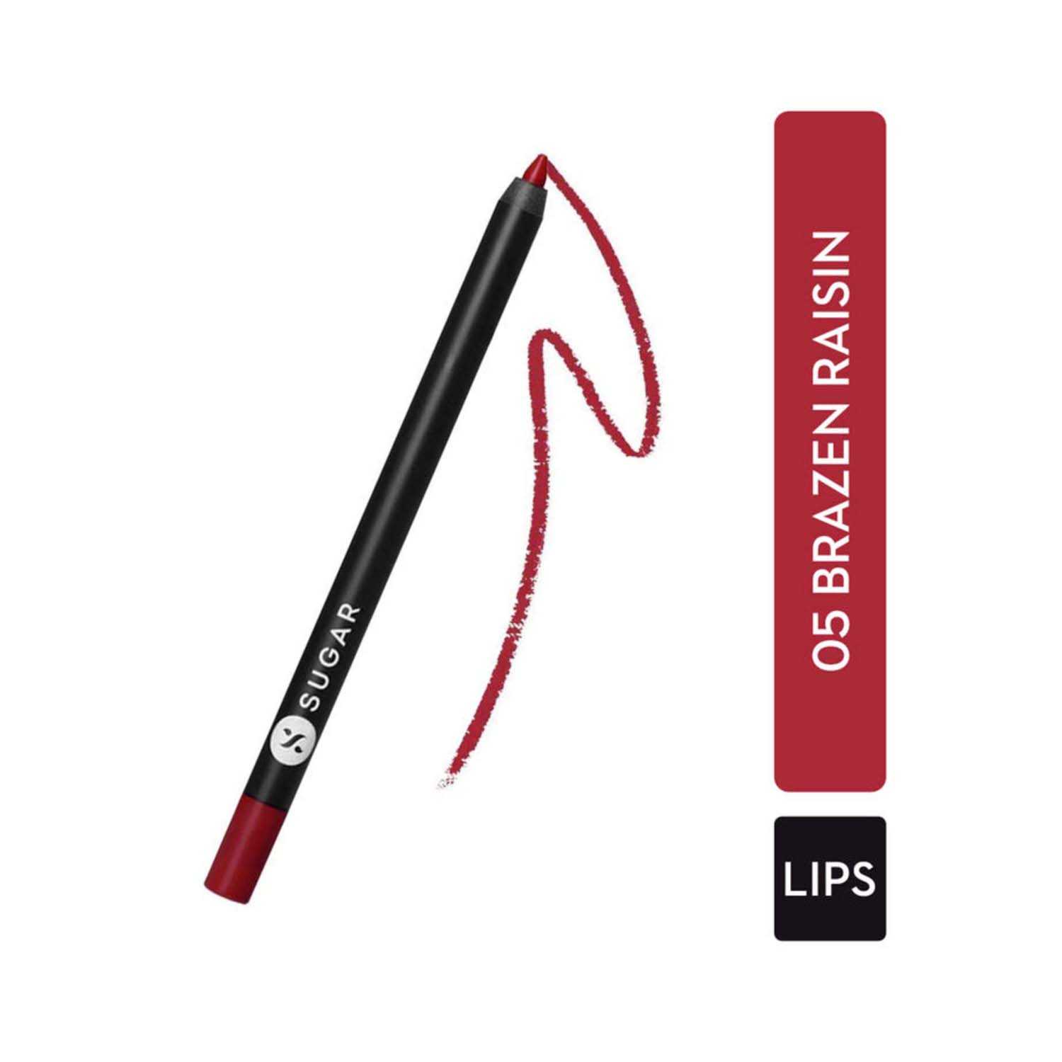 SUGAR Cosmetics | Sugar Lipping On The Edge Lip Liner - 05 Brazen Raisin (1.2g)