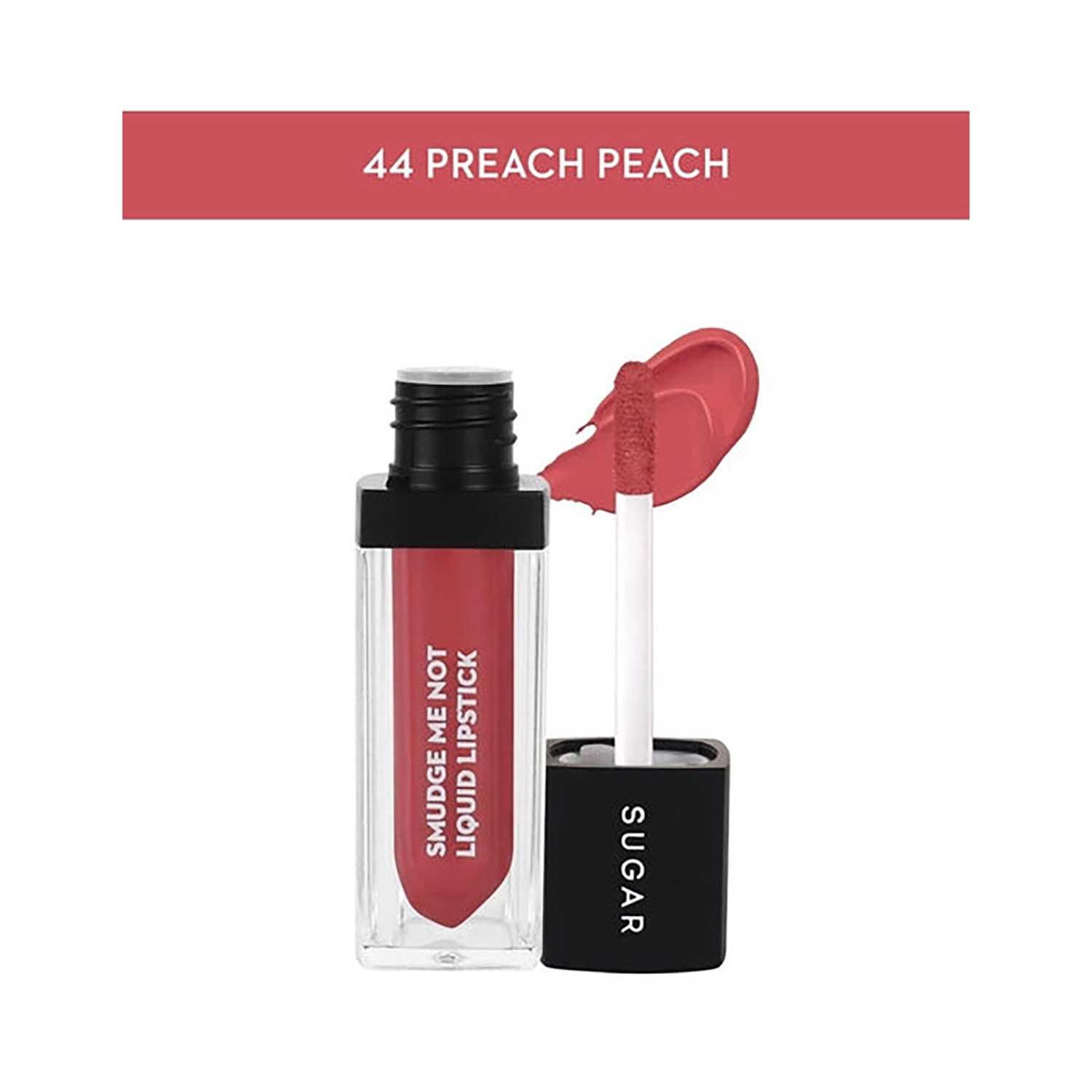 SUGAR Cosmetics | Sugar Smudge Me Not Liquid Lipstick - 44 Preach Peach (Peach Pink) (4.5ml)
