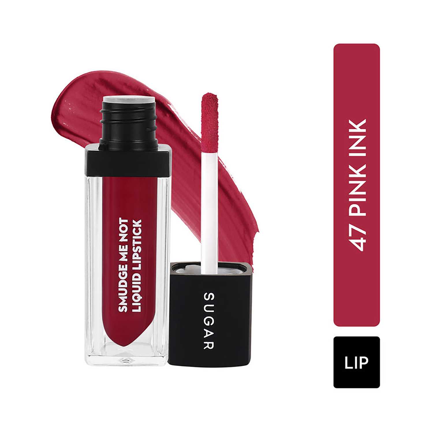 SUGAR Cosmetics | Sugar Smudge Me Not Liquid Lipstick - 47 Pink Ink (Deep Pink) (4.5ml)