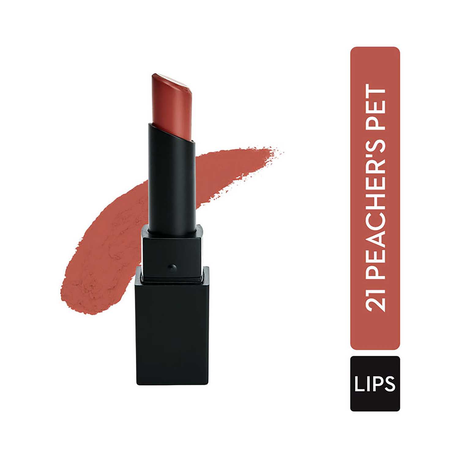 SUGAR Cosmetics | Sugar Nothing Else Matter Longwear Lipstick - 21 Peacher's Pet (Peach Nude) (3.5g)