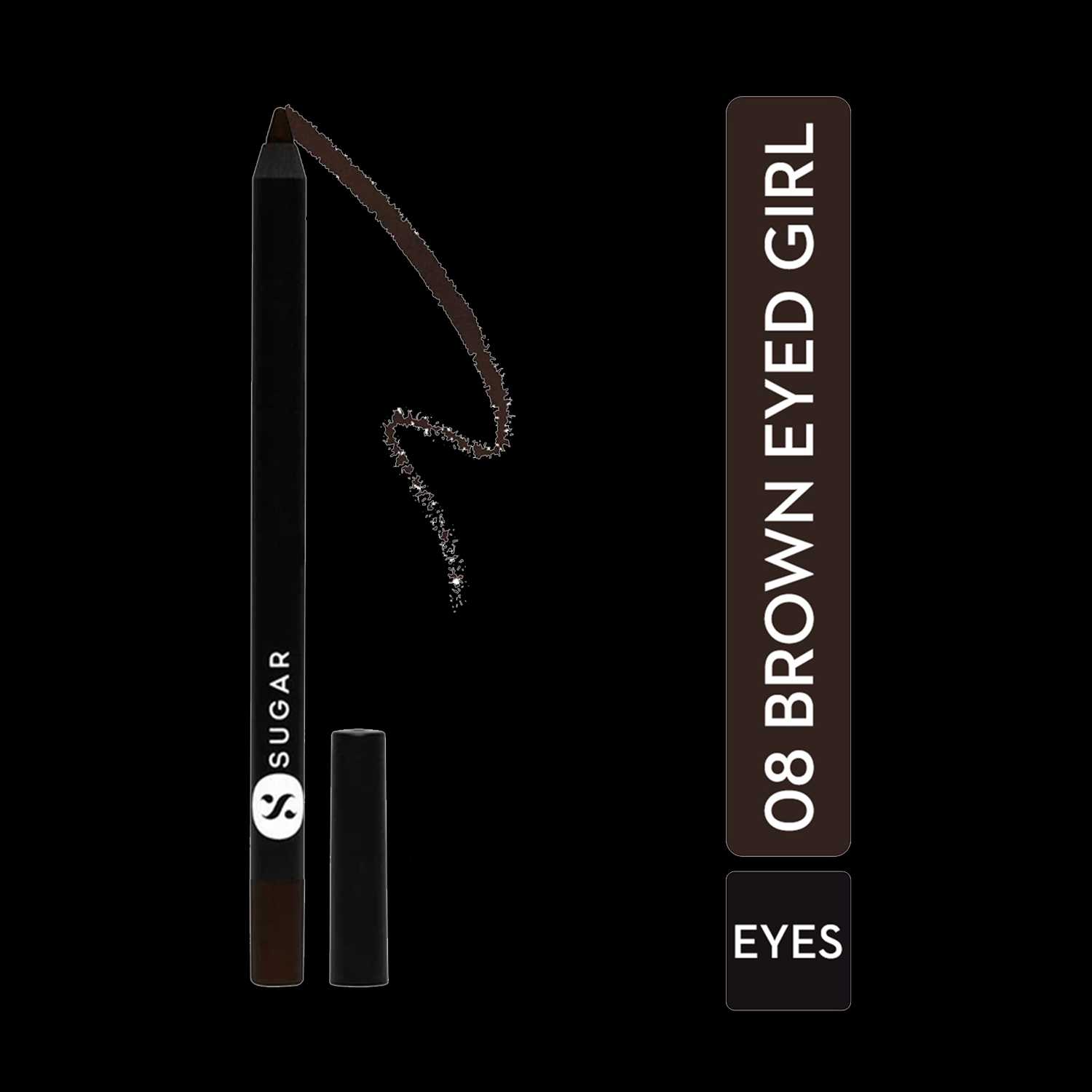 SUGAR Cosmetics | Sugar Stroke Of Genius Heavy Duty Kohl - 08 Brown Eyed Girl (Walnut Brown) (1.2g)