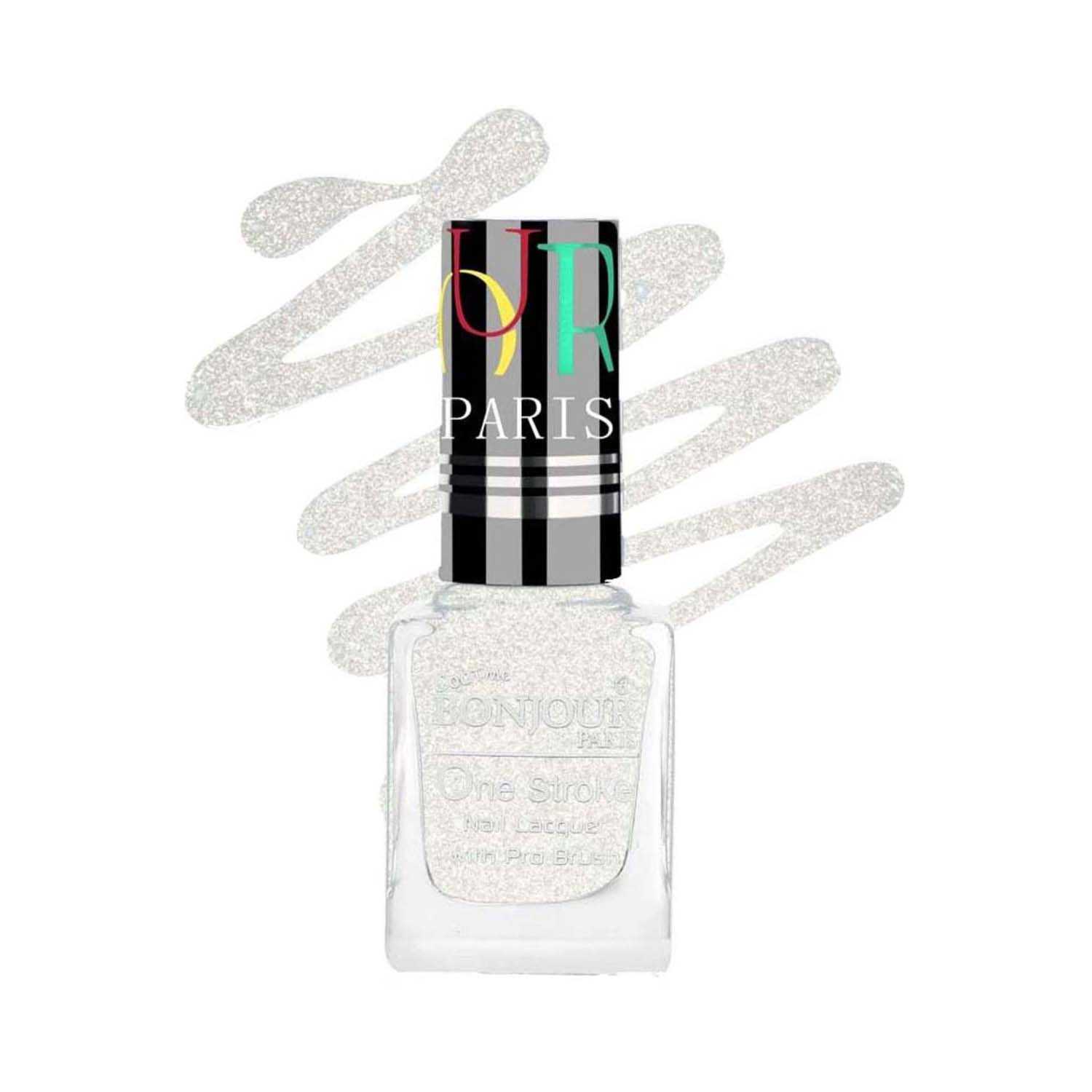 Bonjour Paris | Bonjour Paris Coat Me Pearly Shineglitter Finish Nail Polish - White Stars (9ml)