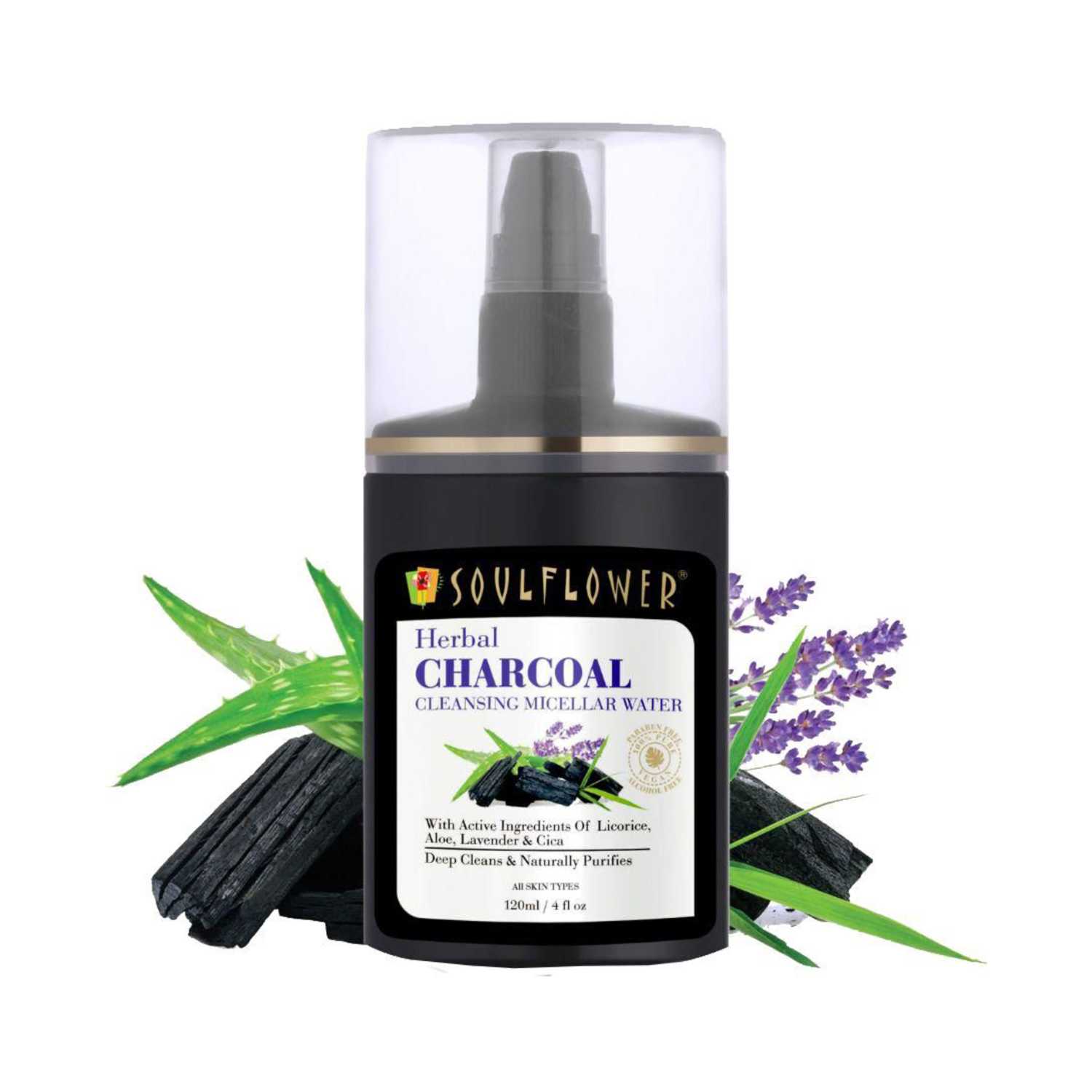 Soulflower | Soulflower Herbal Charcoal Cleansing Micellar Water Makeup Remover - (150ml)