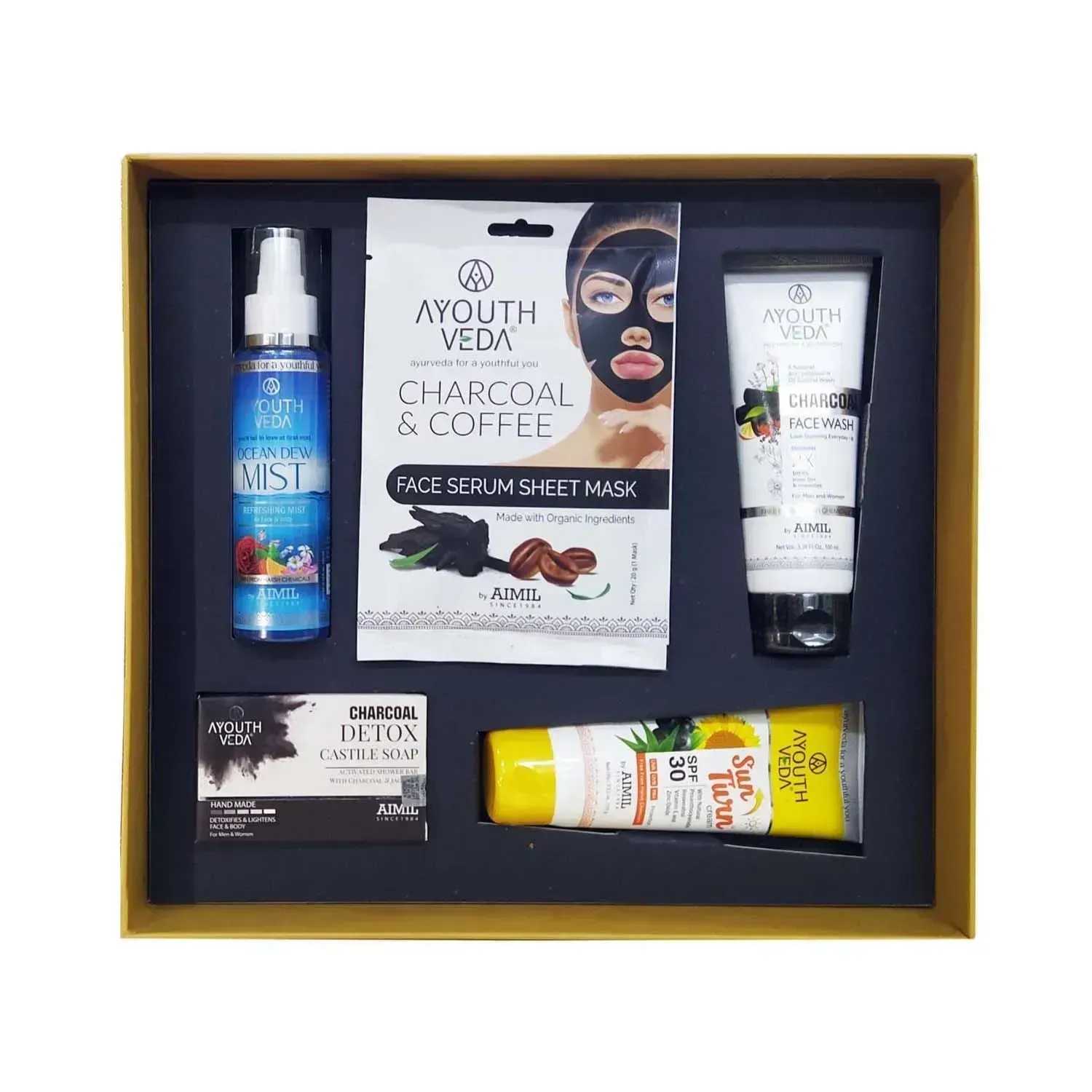 Ayouthveda | Ayouthveda Charcoal Detox Skin Care Gift Set - (6 Pcs)