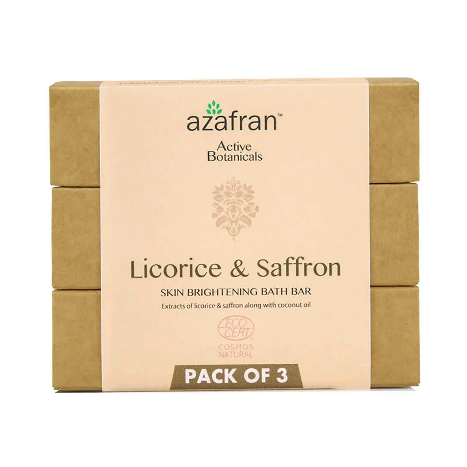 Azafran Active Botanicals | Azafran Active Botanicals Licorice & Saffron Skin Lightening Bath Bar - (3 Pcs)