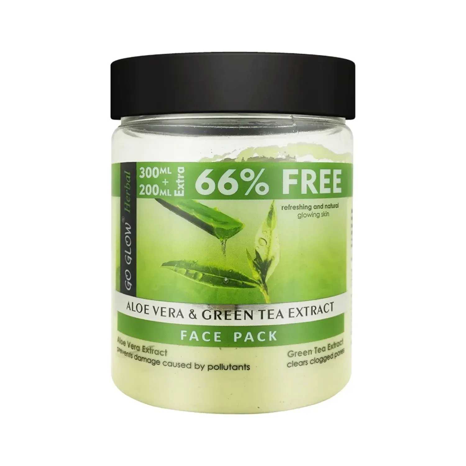 Berina Go Glow Aloe Vera & Tea Tree Extract Face Pack - (500g)