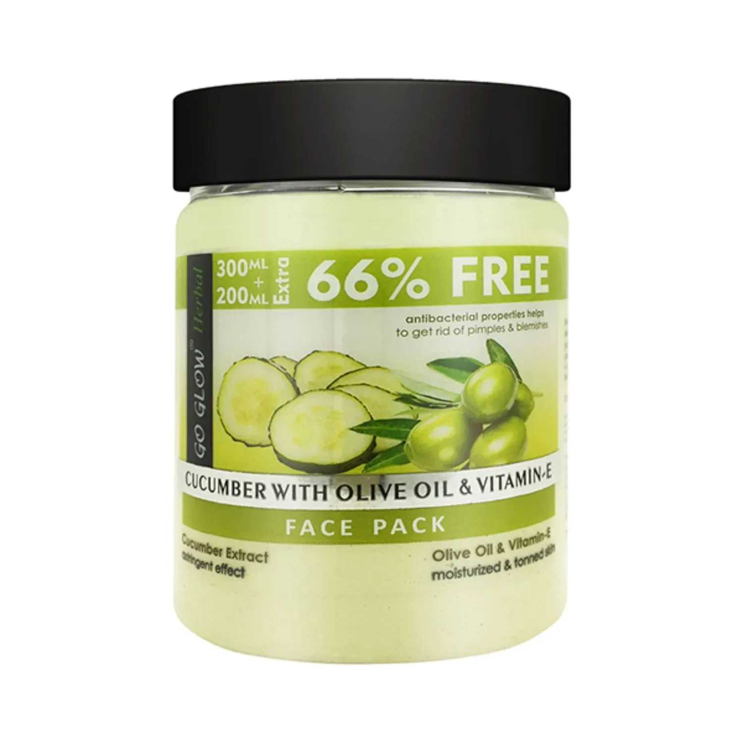 Berina | Berina Go Glow Cucumber With Olive Oil & Vitamin E Face Pack - (500ml)