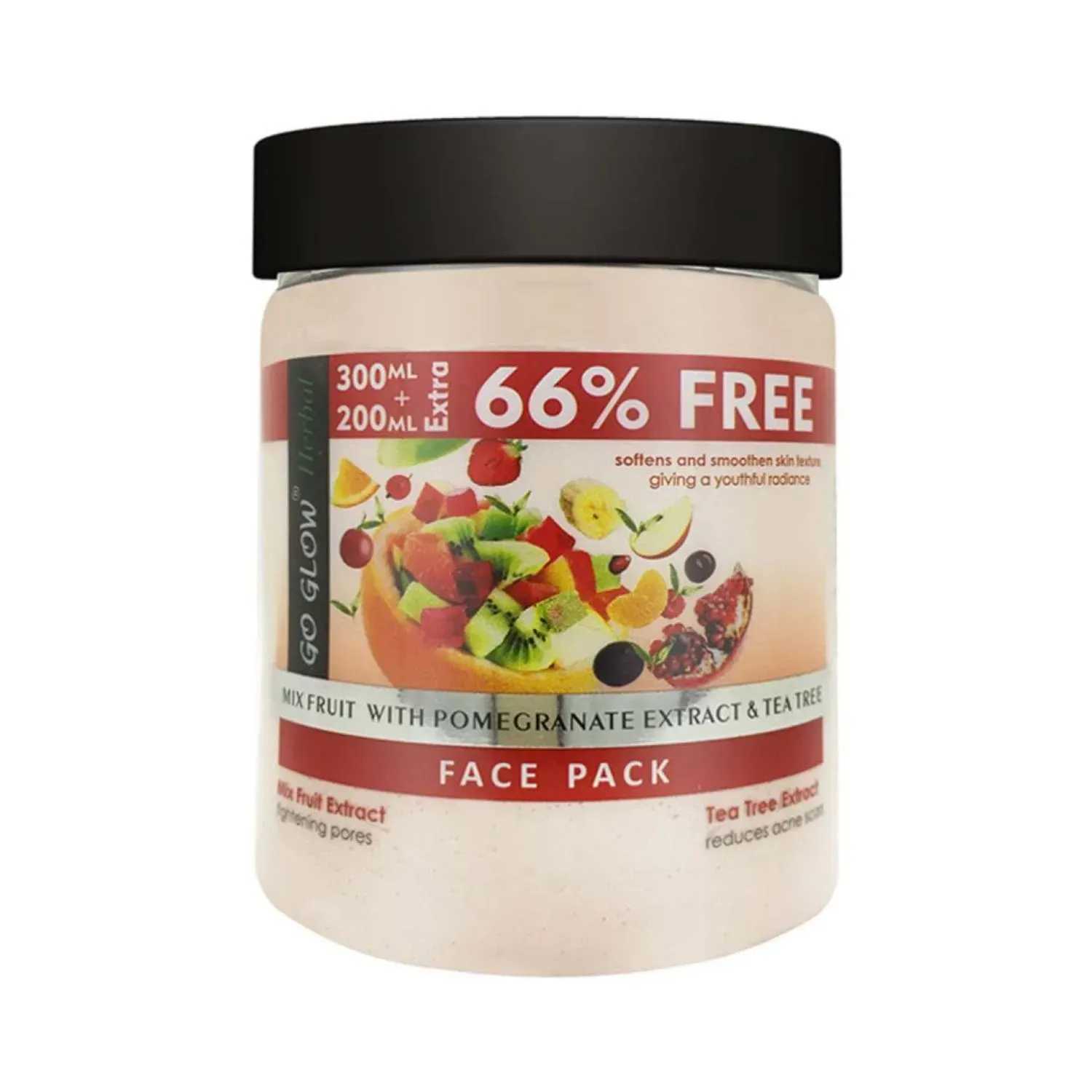 Berina | Berina Go Glow Mix Fruit With Pomegranate Extract & Tea Tree Face Pack - (500ml)