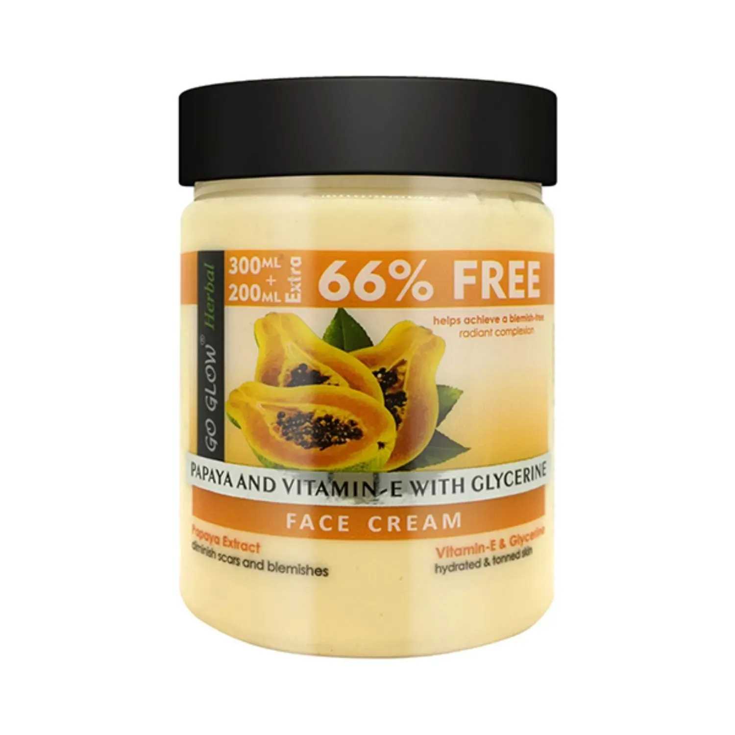 Berina | Berina Go Glow Papaya & Vitamin E with Glycerine Face Cream - (500g)