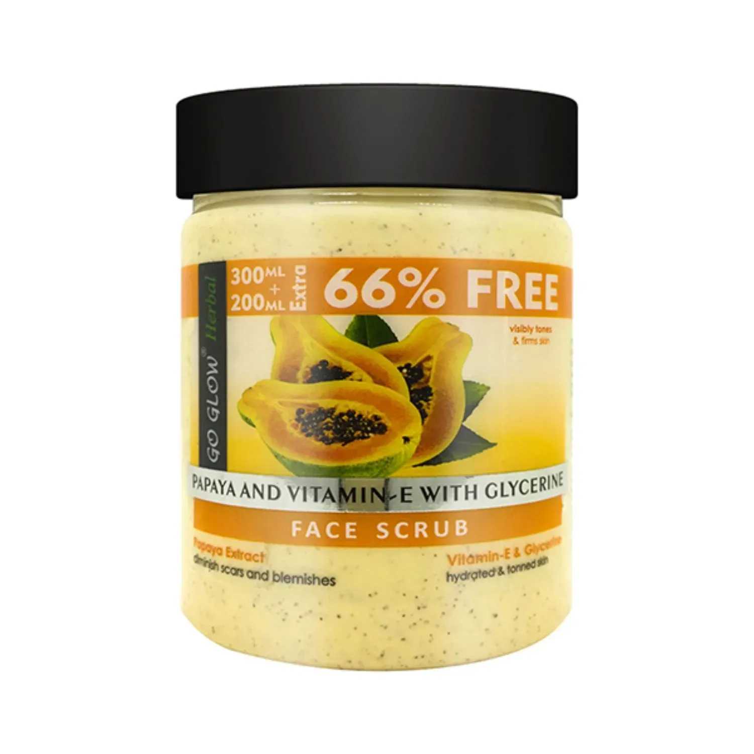 Berina | Berina Go Glow Papaya & Vitamin E With Glycerine Face Scrub - (500ml)