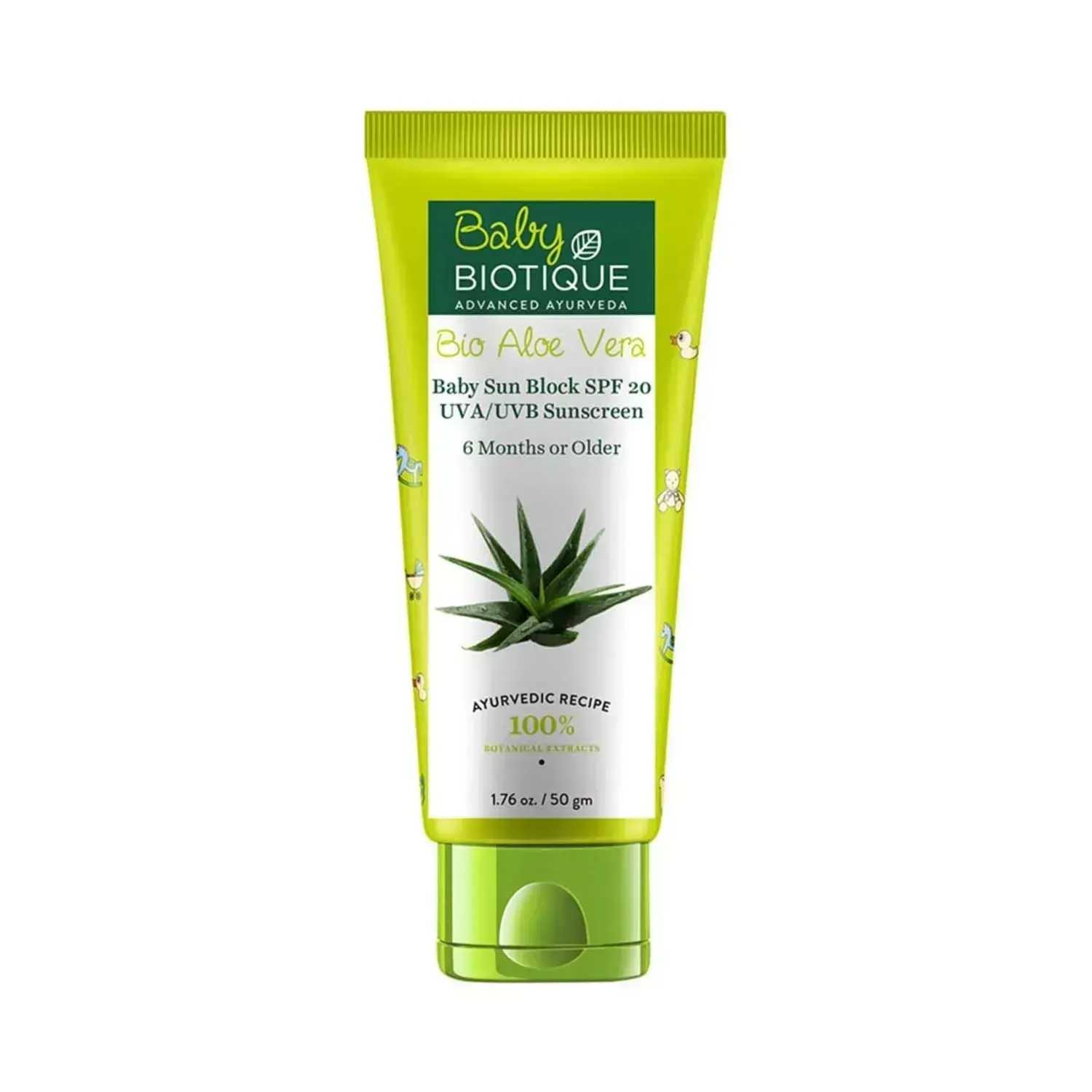 Biotique | Biotique Bio Aloe Vera Baby Sun Block SPF 20 UVA/UVB Sunscreen - (50g)