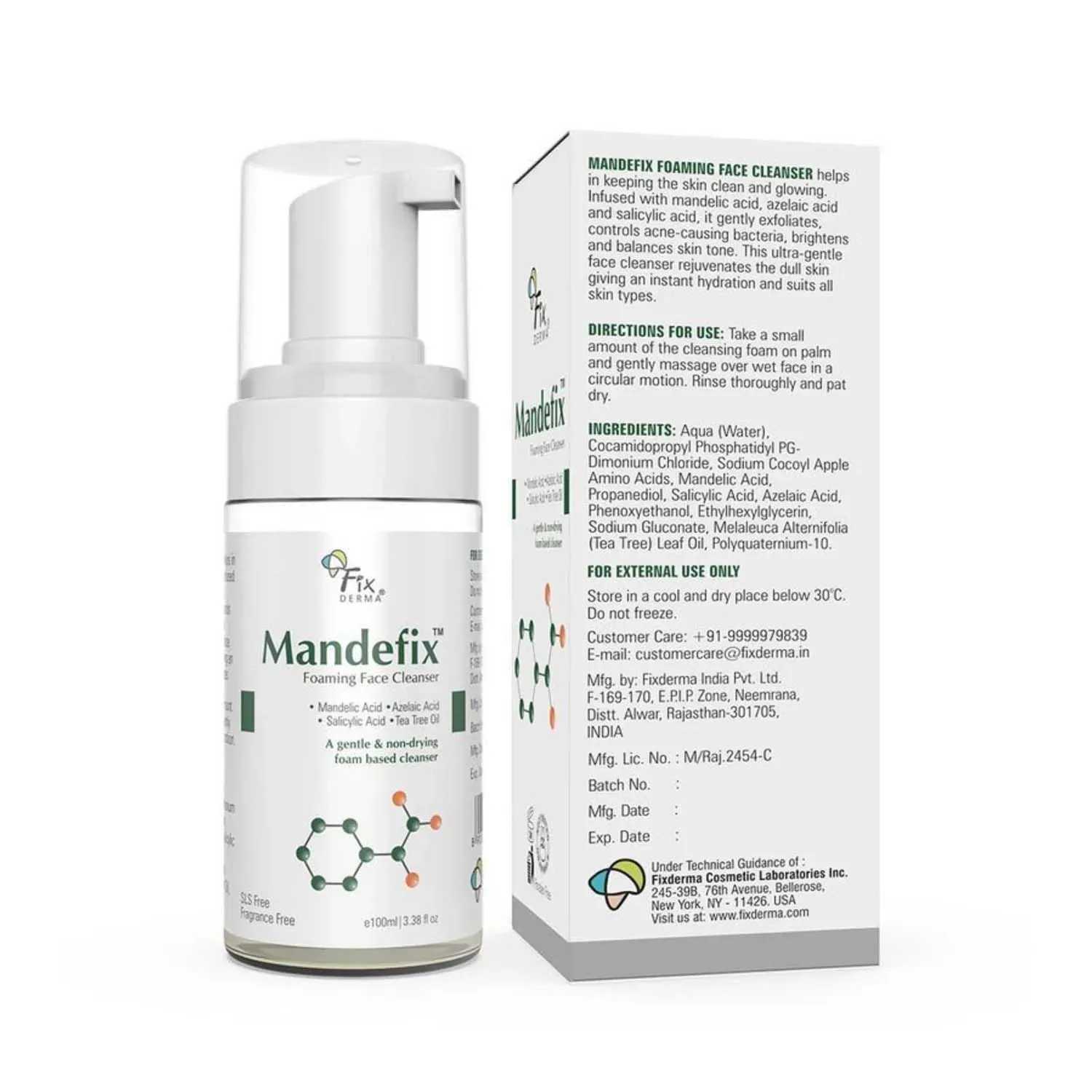 Fixderma | Fixderma Mandefix Foaming Face Cleanser - (100ml)