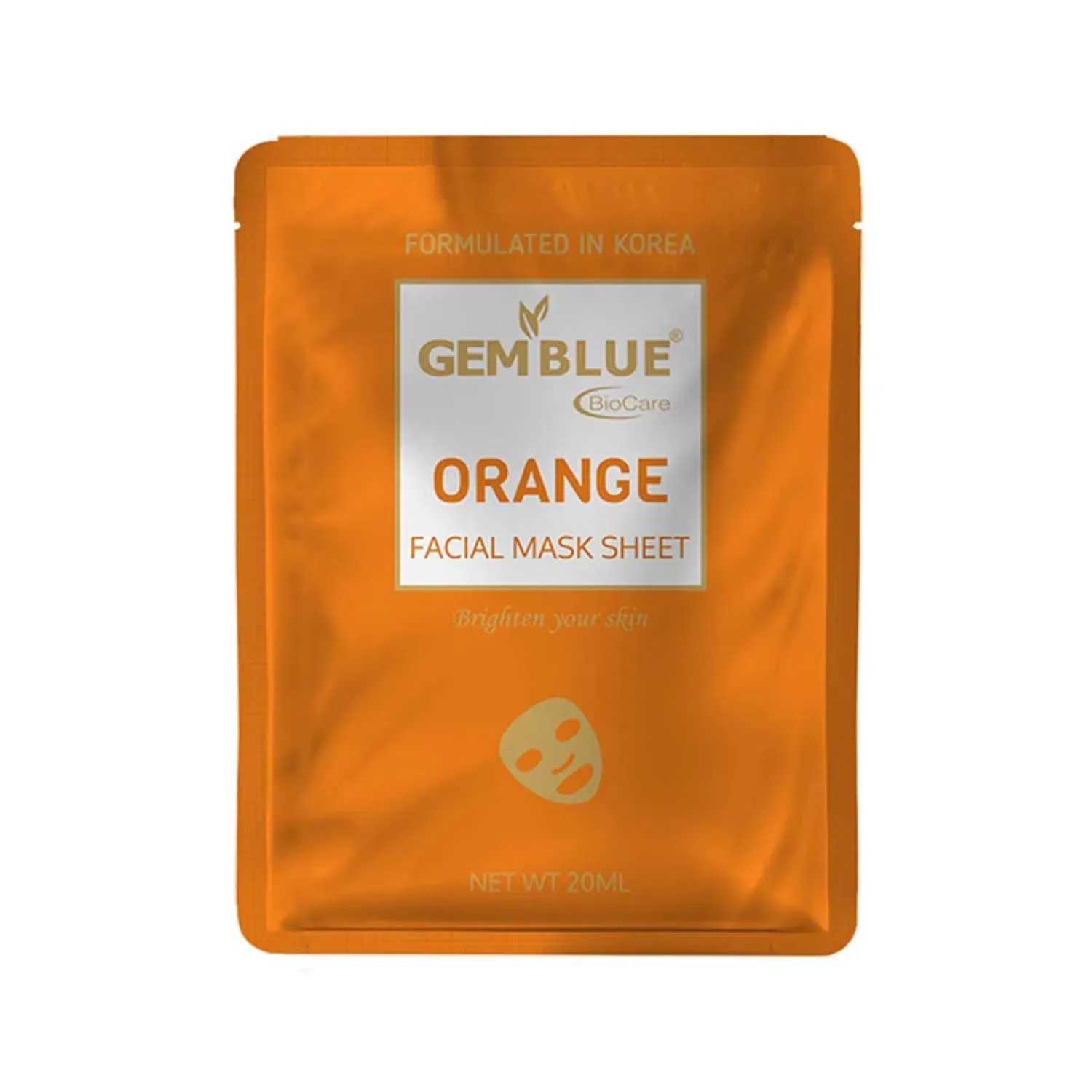 Gemblue Biocare | Gemblue Biocare Orange Facial Sheet Mask - (20ml)