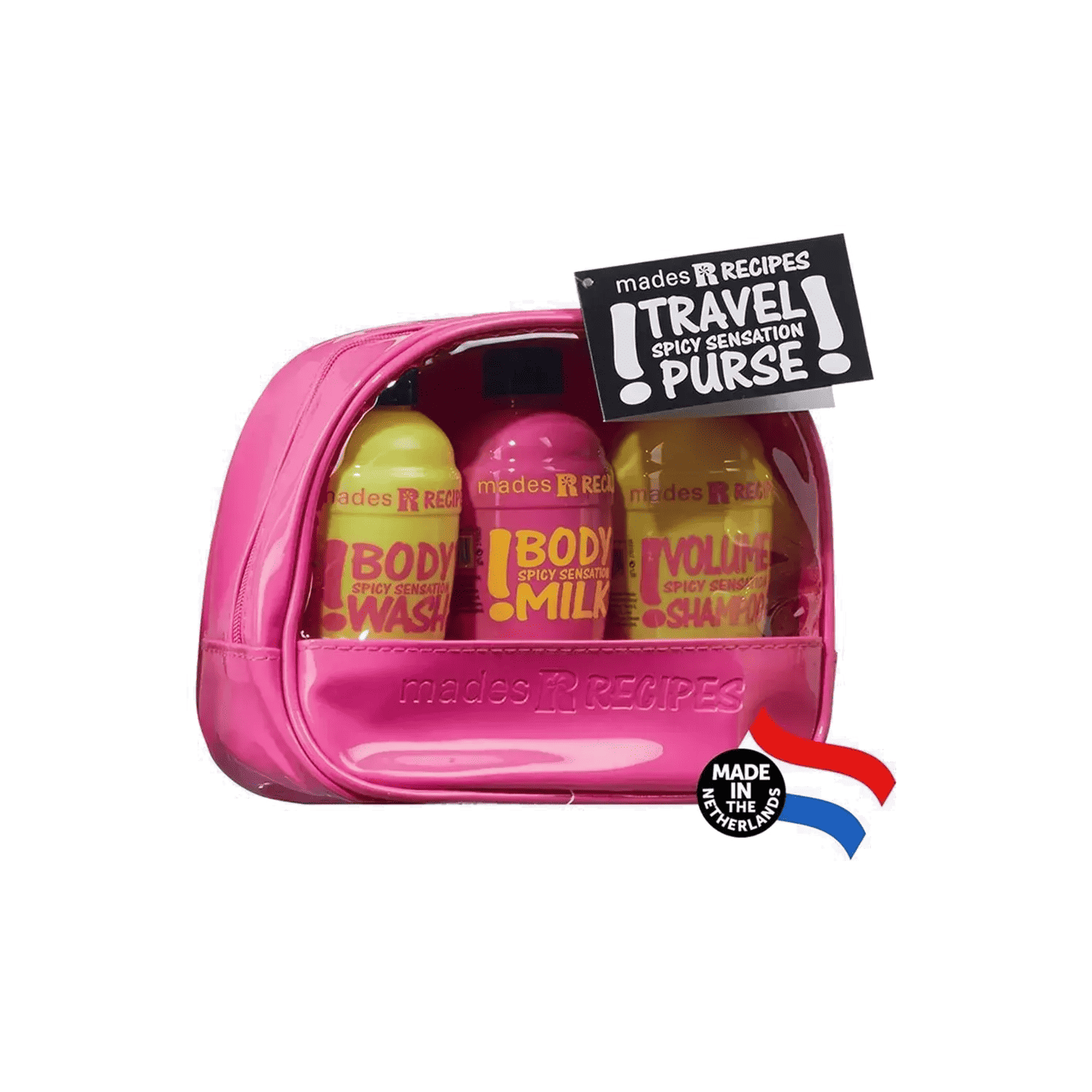 MADES | MADES Recipes Spicy Sensation Travel Purse: Body wash 100ml, Body milk 100ml, Shampoo 100ml - 3 Pcs