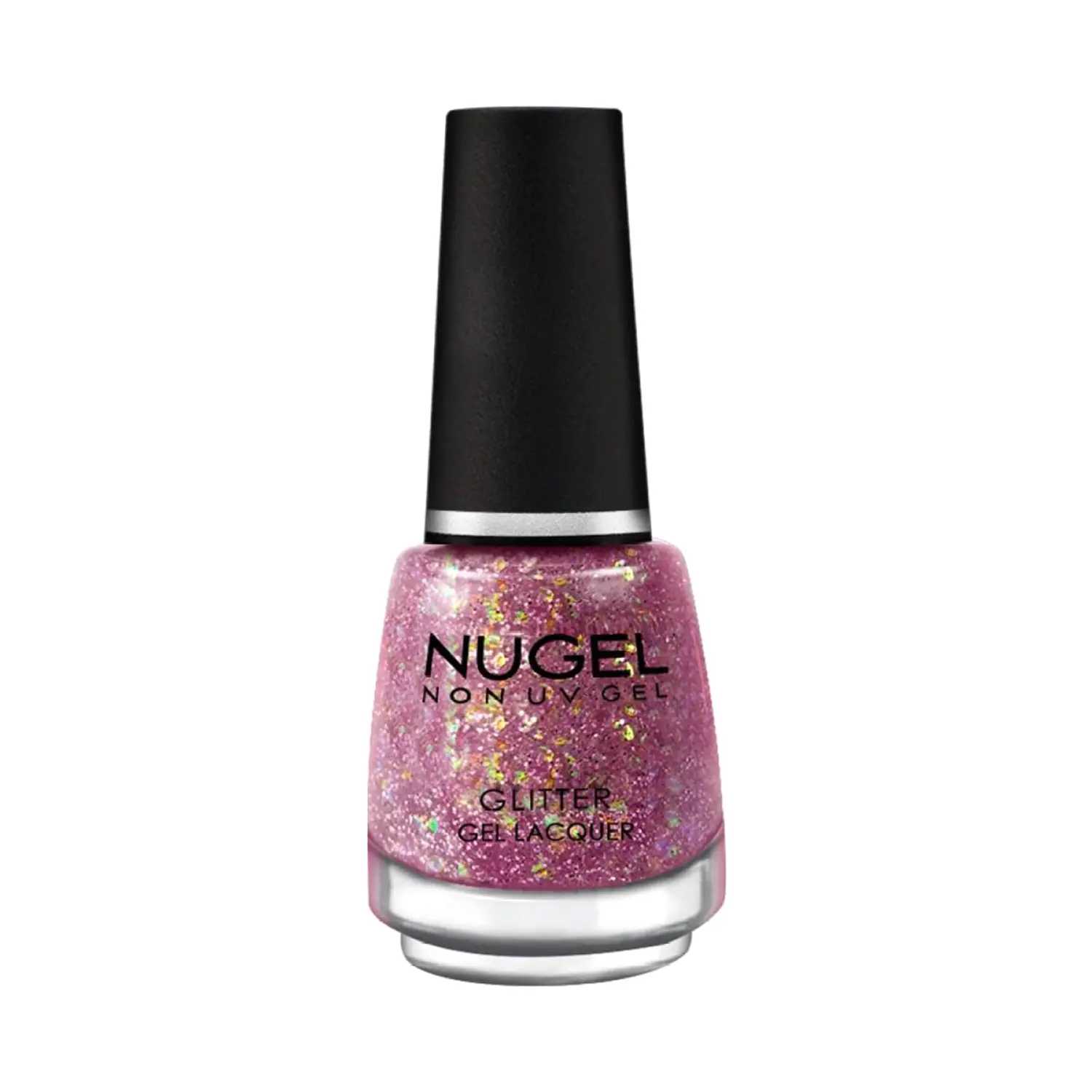 Nugel | Nugel Non UV Gel Glitter Nail Enamel - G2 Rose Crystal (13ml)