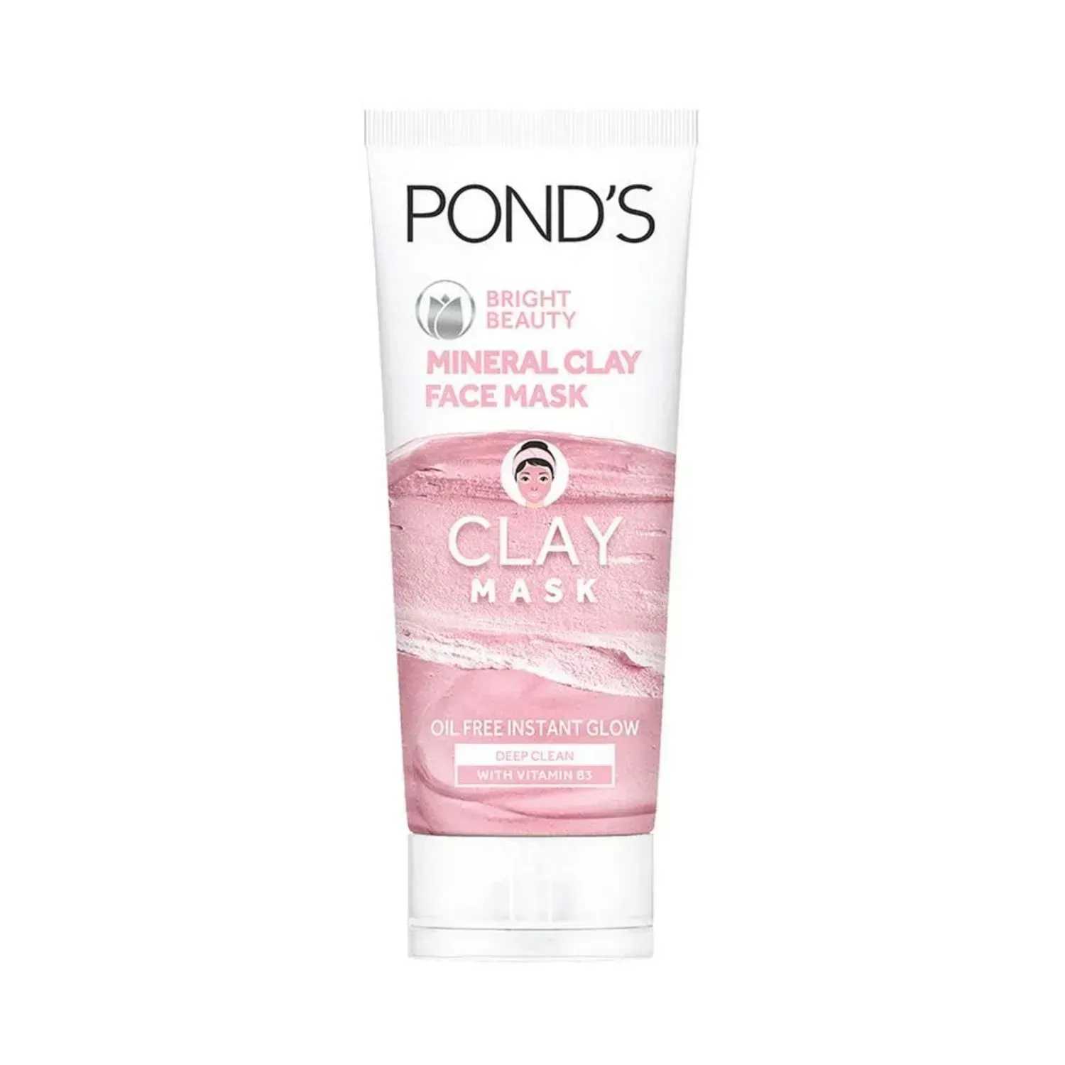 Pond's Bright Beauty Mineral Clay Face Mask For Oil Free Instant Glow - (90g)