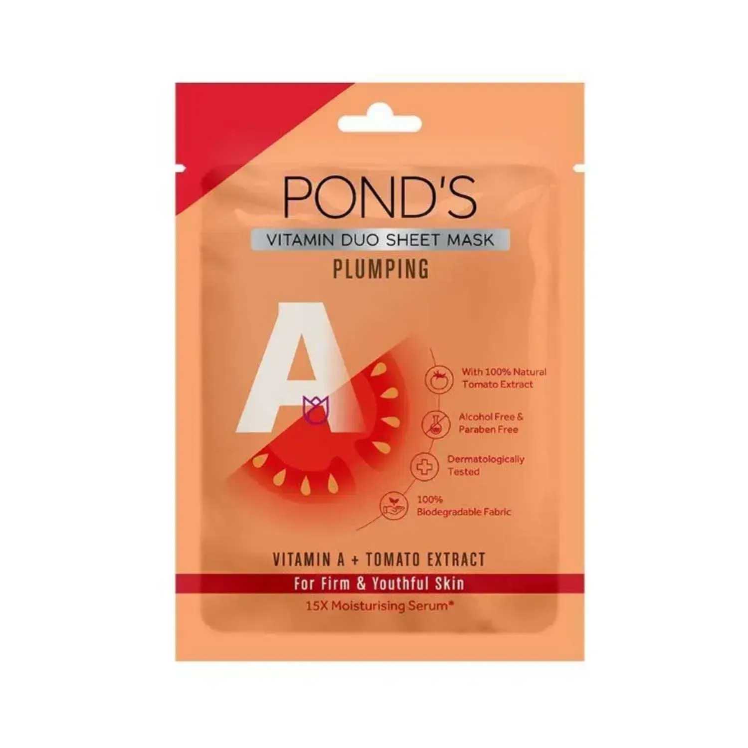 Pond's | Pond's Plumping Firm Youthful Skin With 100% Natural Tomato & Vitamin A Sheet Mask - (25ml)