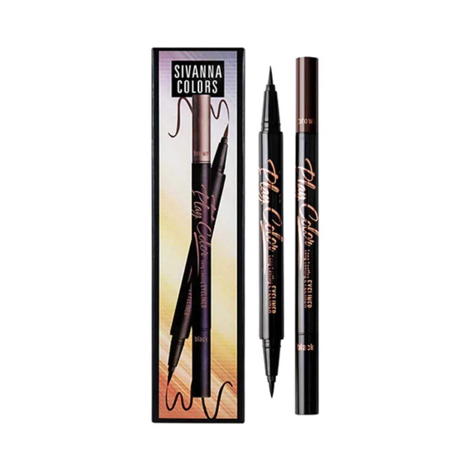 Sivanna | Sivanna Colors Play Color 2 In 1 Long Lasting Eyeliner - Black, Brown (2g)