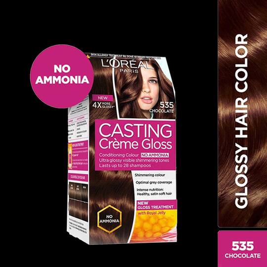 L'Oreal Paris Casting Creme Gloss Hair Color, 535 Chocolate, 87.5g+72ml