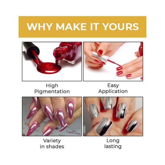 Matt Look Shine Like Mirror Nail Chrome - 11 Light-Peach-A (12ml)