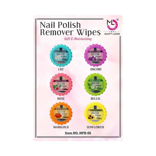 Matt Look Marigold Nail Polish Remover Wipes - (25 Pcs)